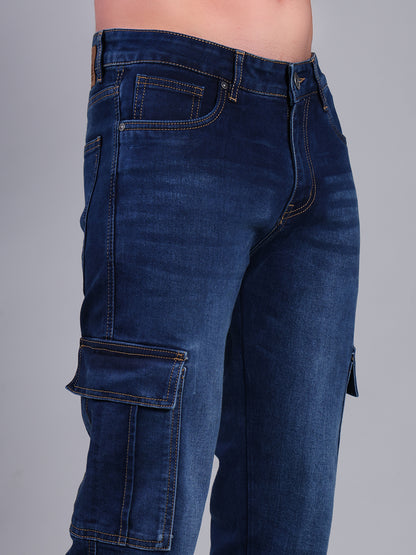 Stylox Men’s Cargo Jeans | Utility Denim with Multiple Pockets | Regular Fit Stretch Cargo Jeans for Men