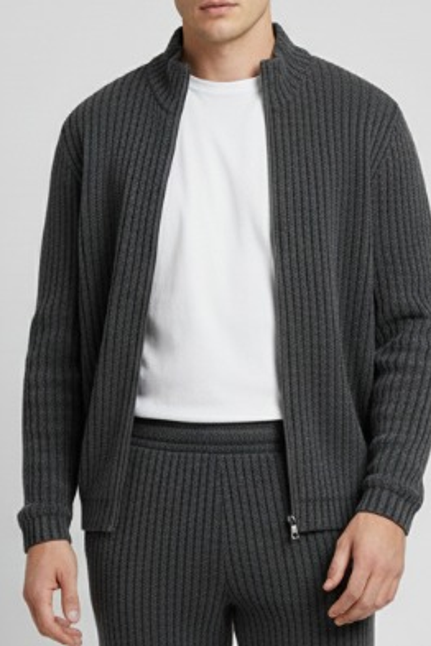 Stylox Men’s Premium Ribbed Co-Ord Set | Luxury Zip Jacket &amp; Jogger Set