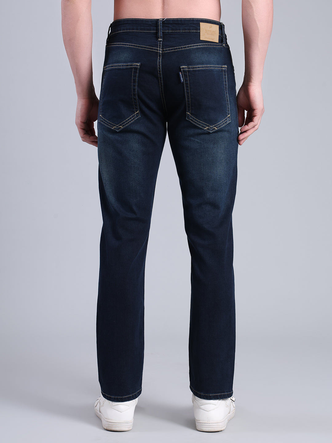 Stylox Men’s Slim Fit Mid Rise Stretchable Jeans (Dark Blue) - Stylox