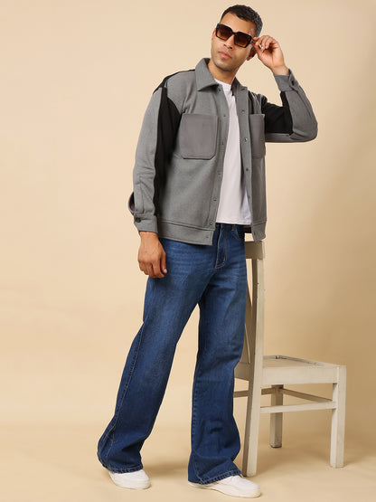 Stylox Men’s Shacket with Button Closure – Stylish Jacket for Every Season