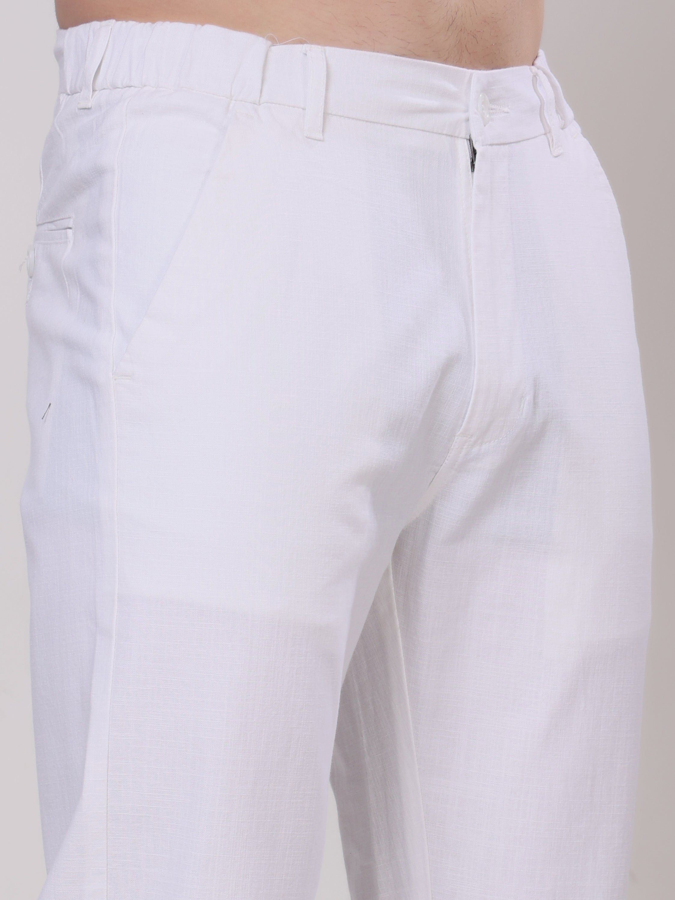 Stylox Men's Comfort Fit Non-Stretch Casual Trouser with Elastic Waist