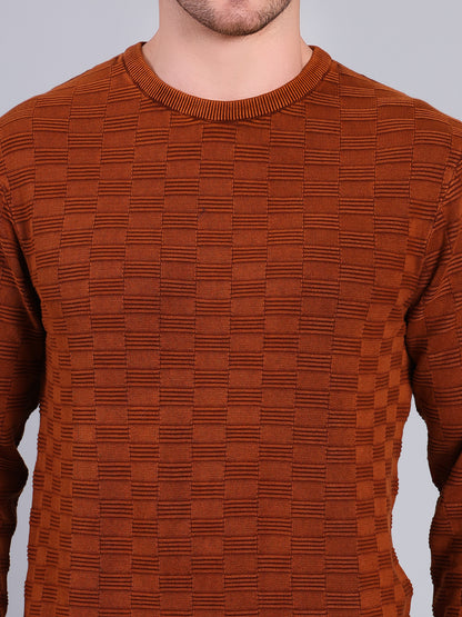 Stylox Men’s Textured Winter Sweater | Crew Neck Full Sleeve Knit Pullover | Premium Casual Wear