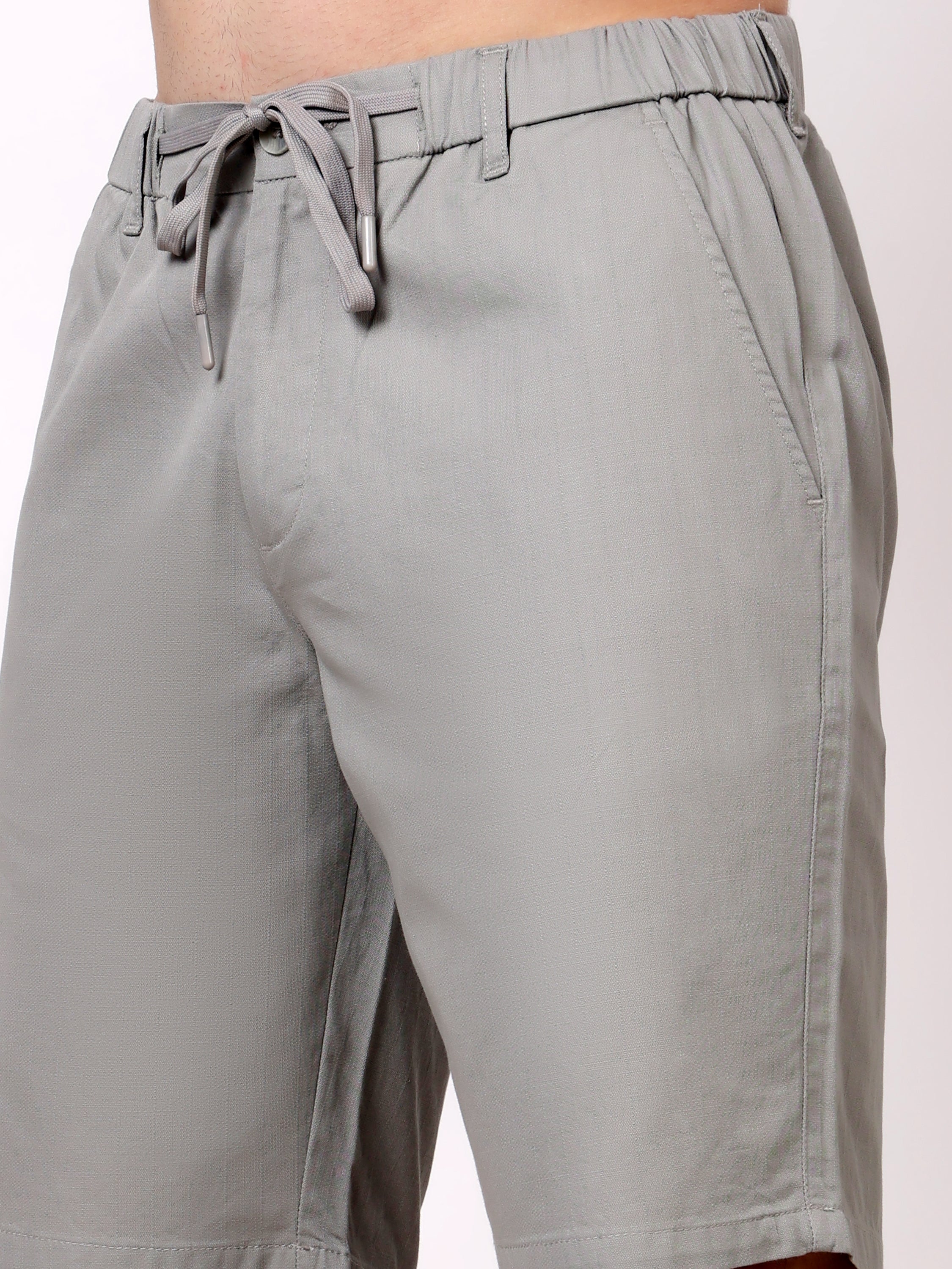 Stylox Men's Regular Fit Cotton Casual Summer Shorts with Elastic Waist & Drawstring