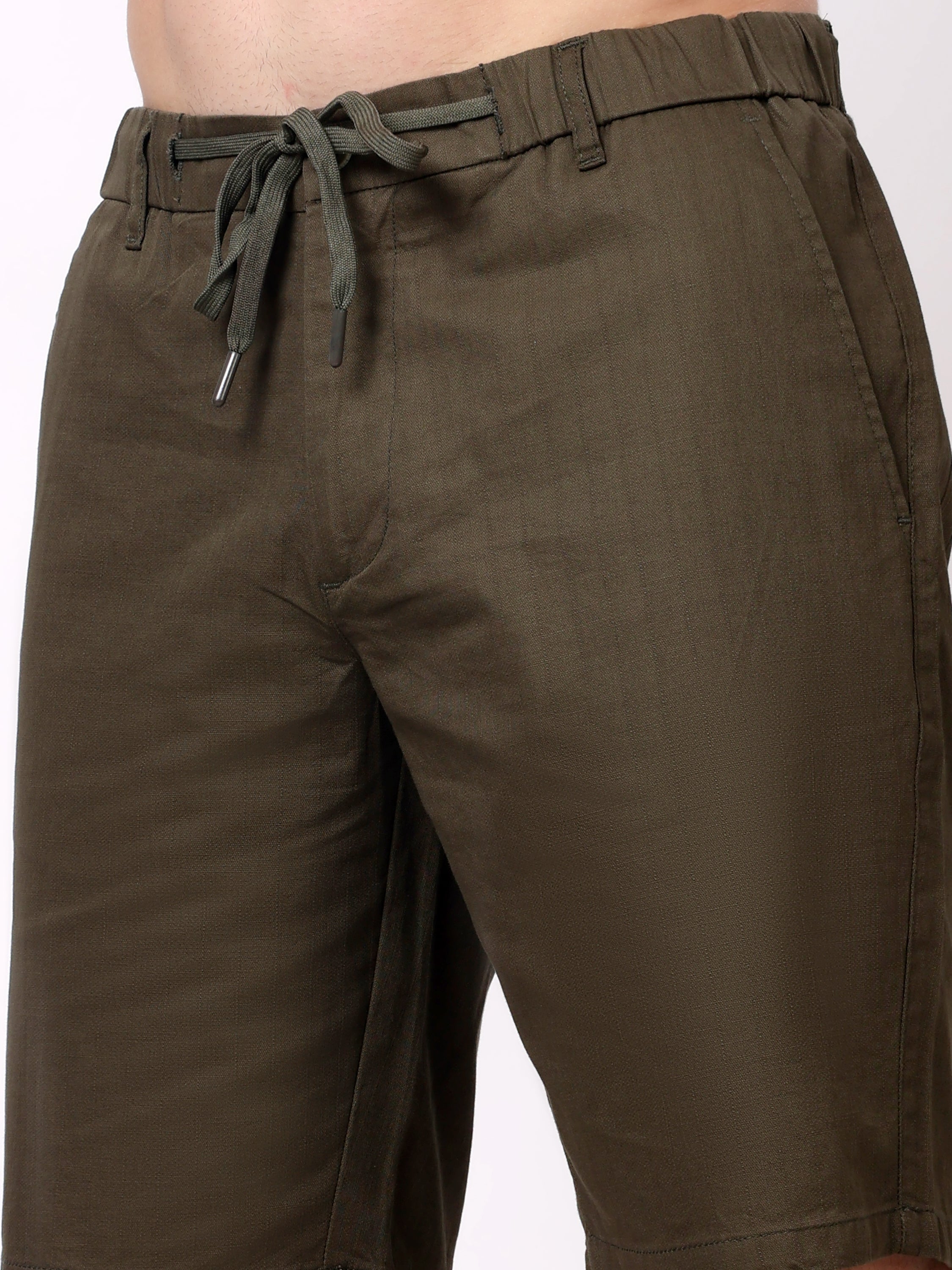 Stylox Men's Regular Fit Cotton Casual Summer Shorts with Elastic Waist & Drawstring