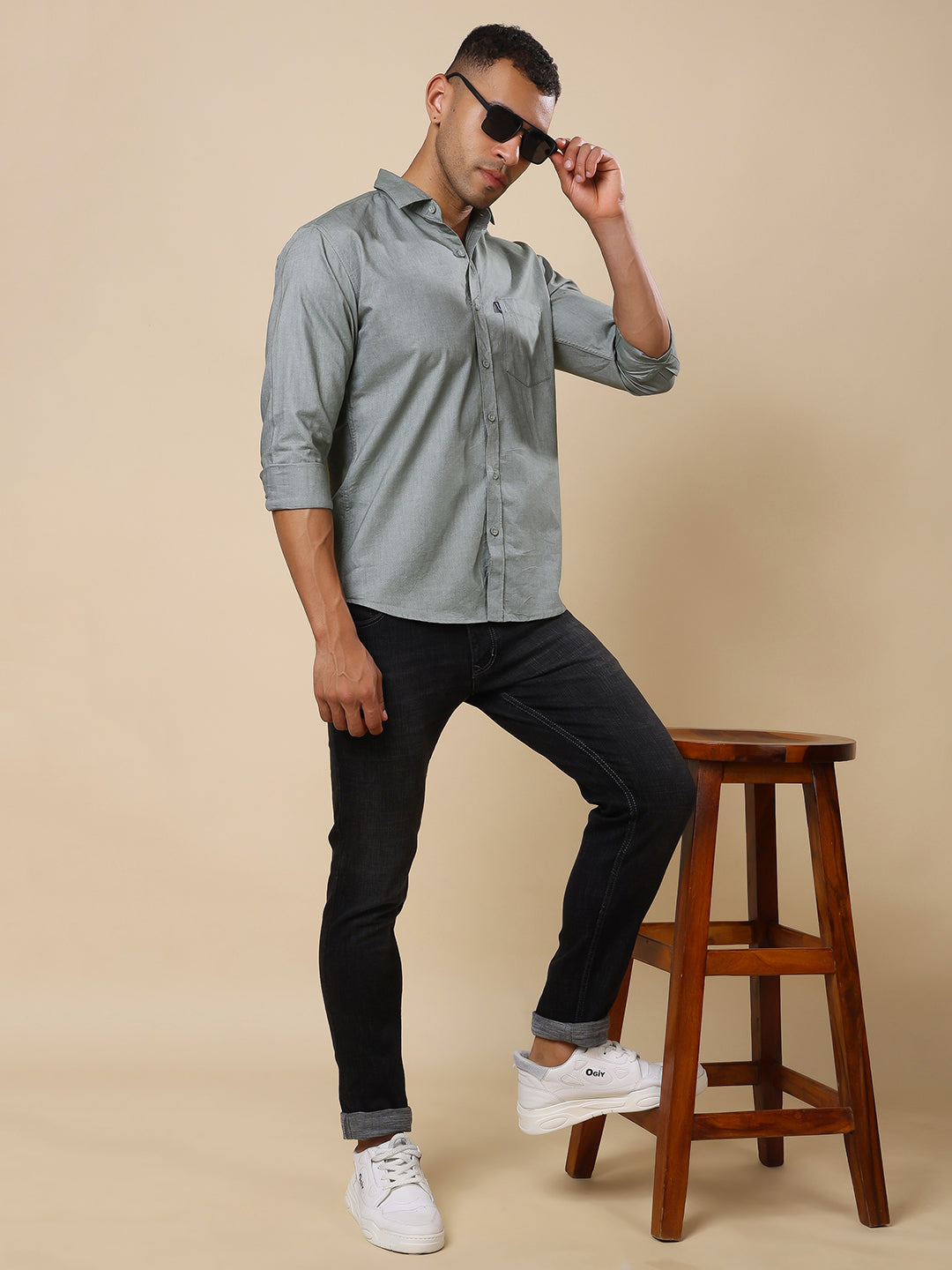 Stylox Men’s Regular Fit Oxford Full Sleeve Solid Shirt – Classic Elegance with Modern Comfort