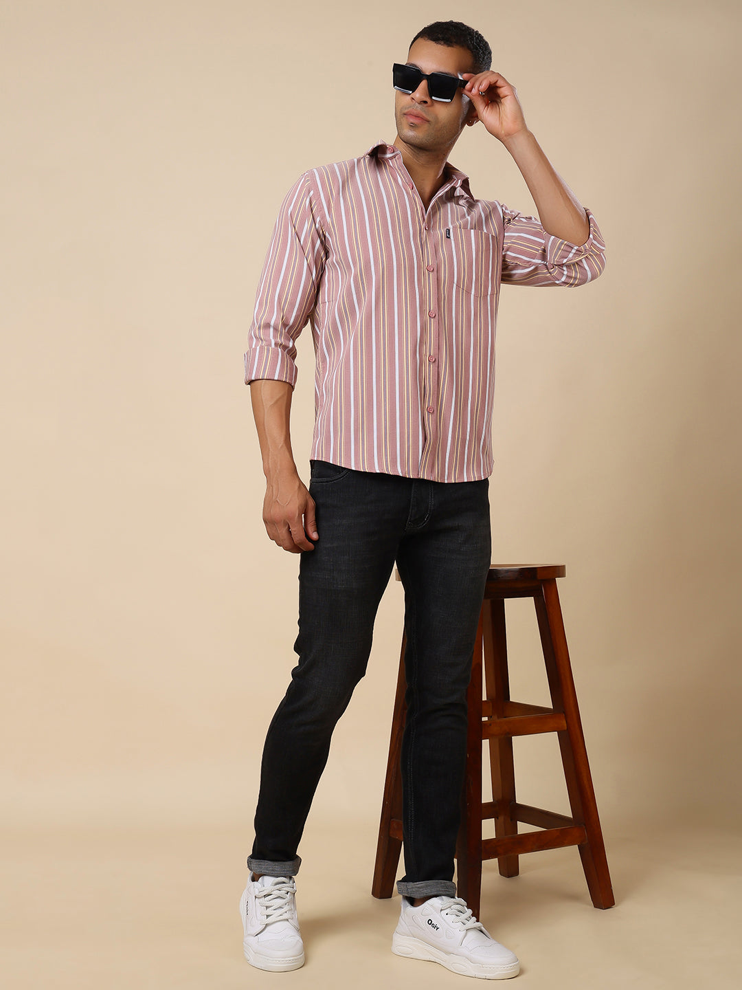 Stylox Men’s Regular Fit Striped Full Sleeve Shirt – Effortless Style with a Classic Touch