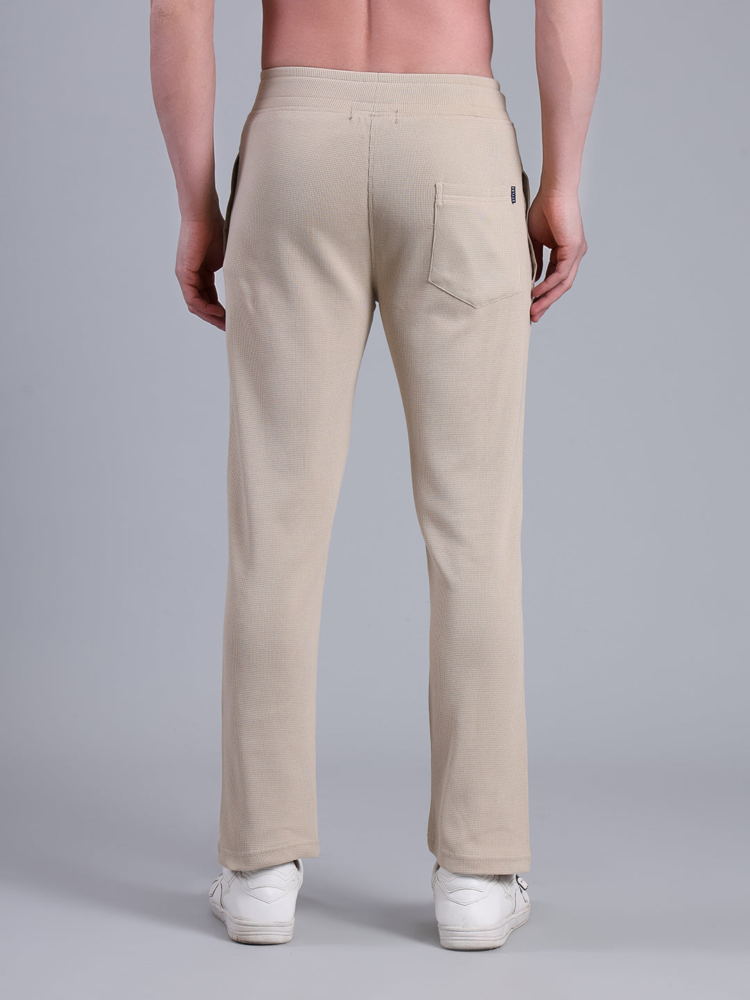 Stylox Men’s Textured Regular Fit Trackpants | Cotton Blend Stretch Joggers with Elastic Waist & Drawstring