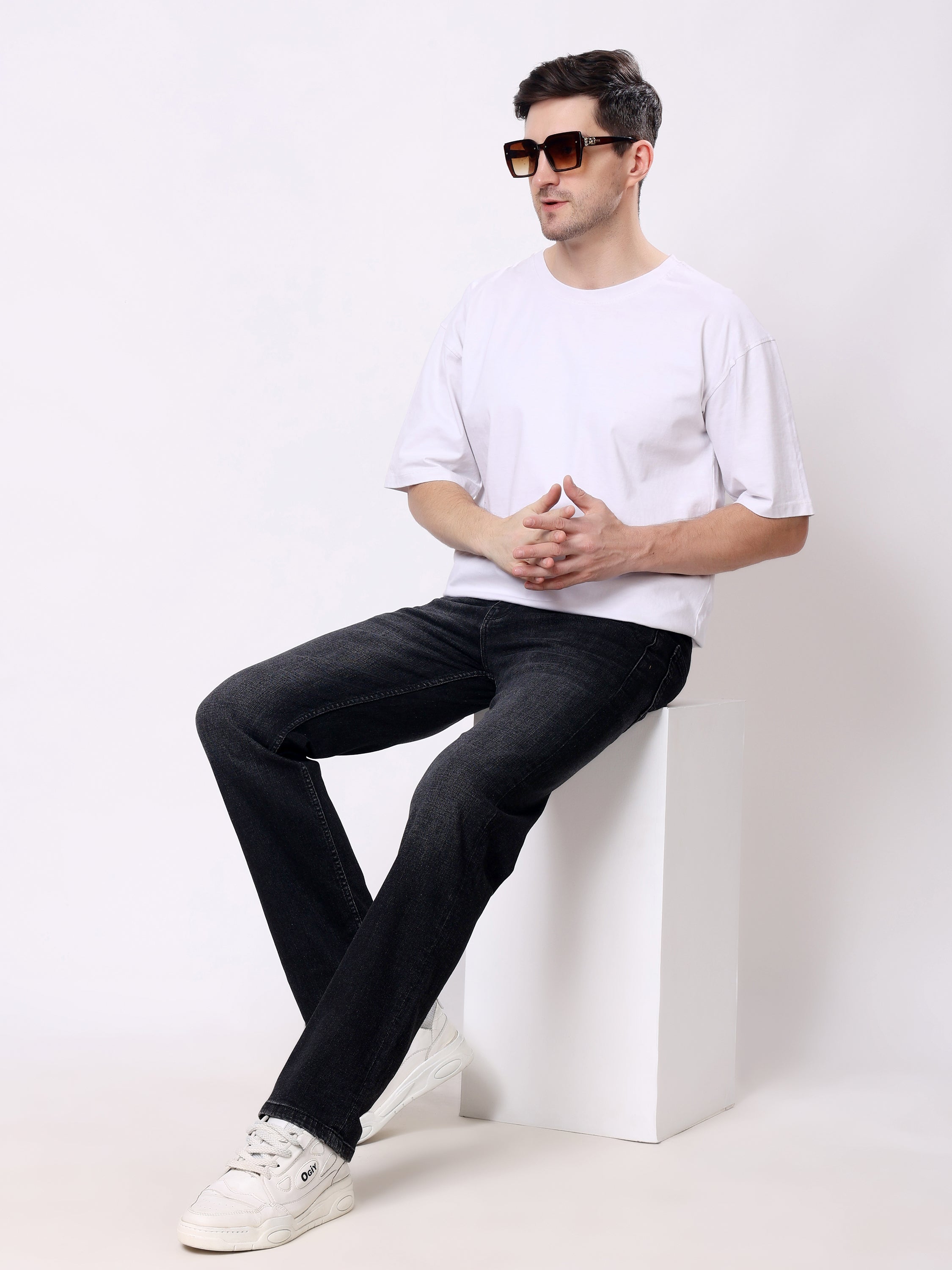 Stylox Stretchable Comfort Fit Denim Jeans For Men’s-Dark Grey - Stylox
