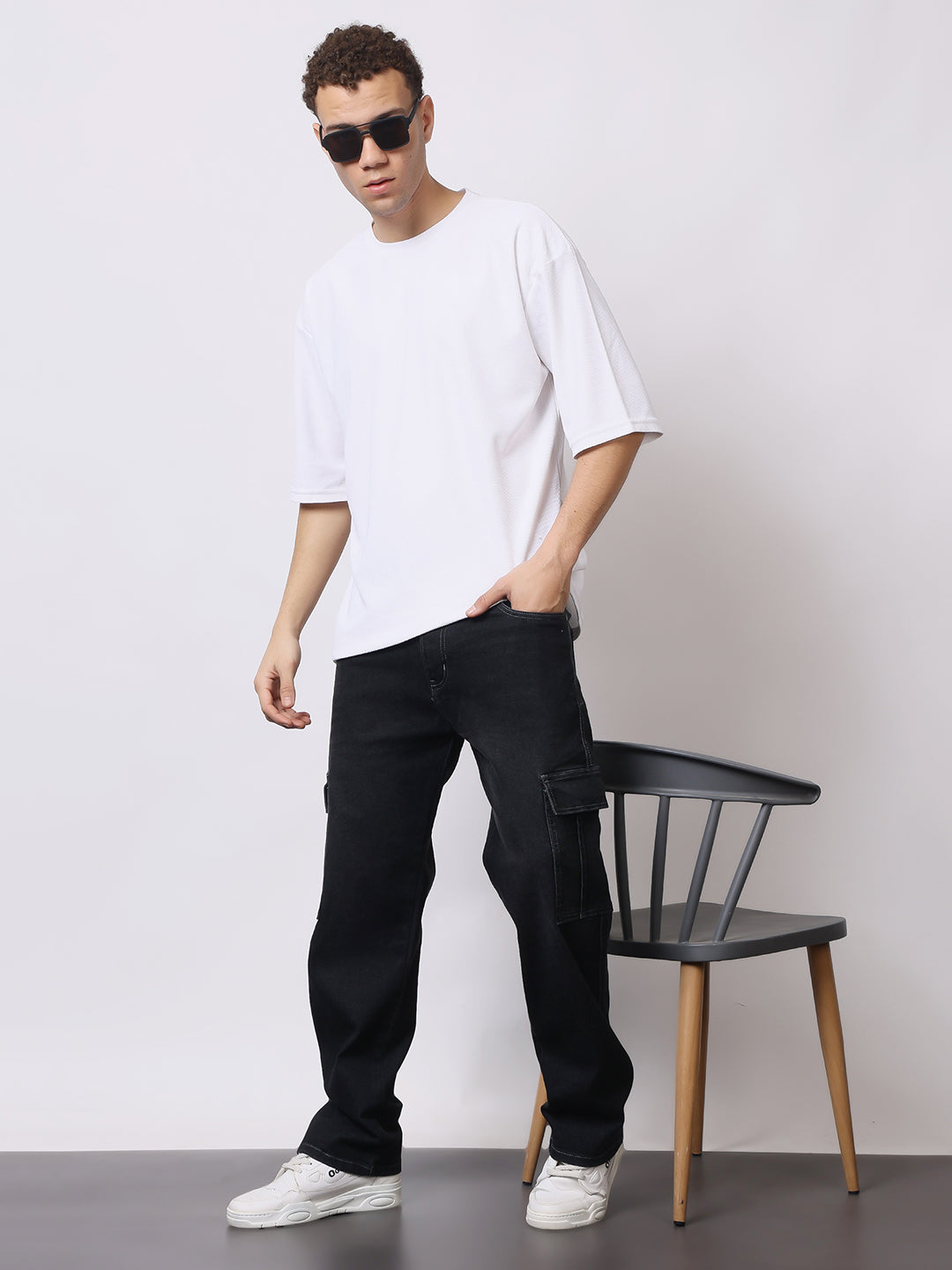 Stylox Men’s Regular Fit Cargo Jeans | Multi-Pocket Denim Cargo Pants for Casual & Streetwear Style - Stylox