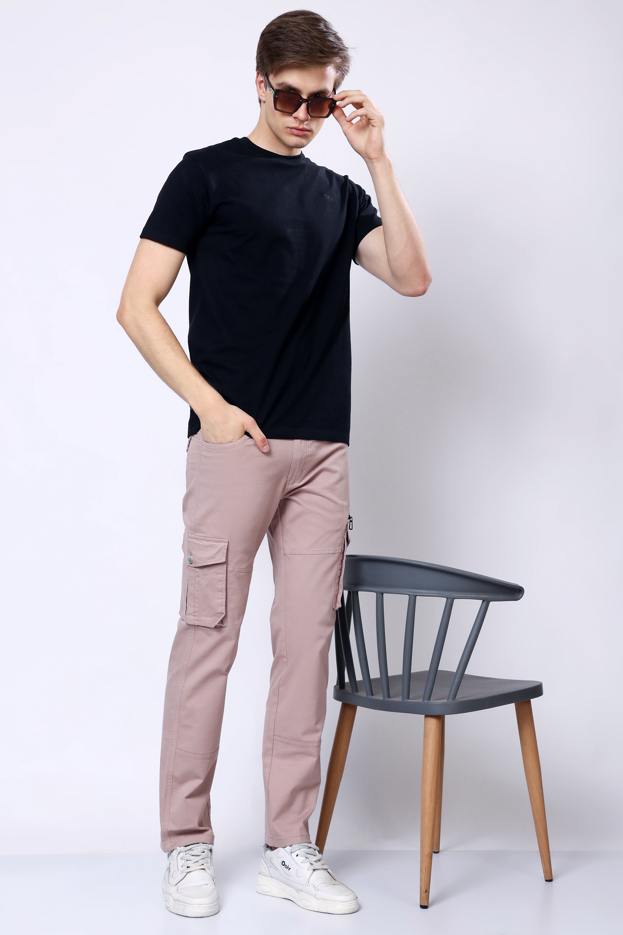 Stylox Men’s Regular Fit Utility Cargo Pants with Multi Pockets - Stylox