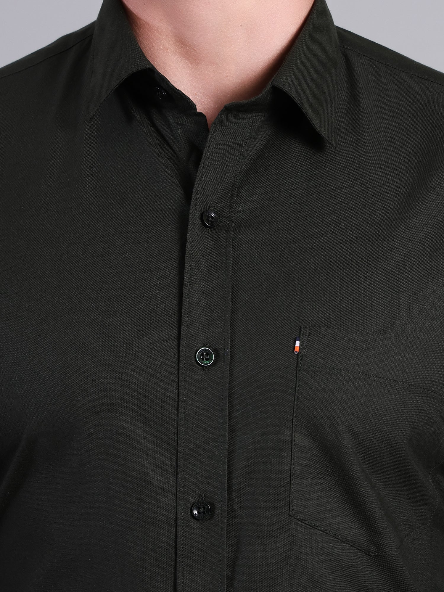 Stylox Men’s Regular Fit Solid Oxford Casual Shirt-Dark Green - Stylox