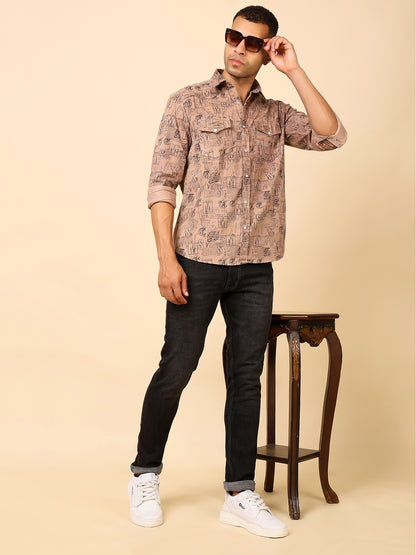 Stylox Regular Fit Full Sleeve Printed Shirt for Men