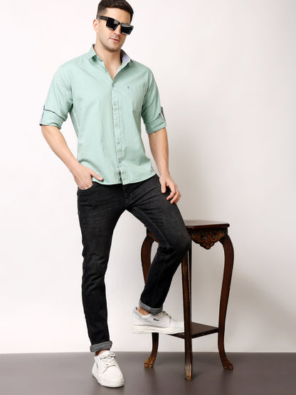 Stylox Men’s Regular Fit Oxford Full Sleeve Solid Shirt | Premium Cotton Blend Casual &amp; Formal Wear