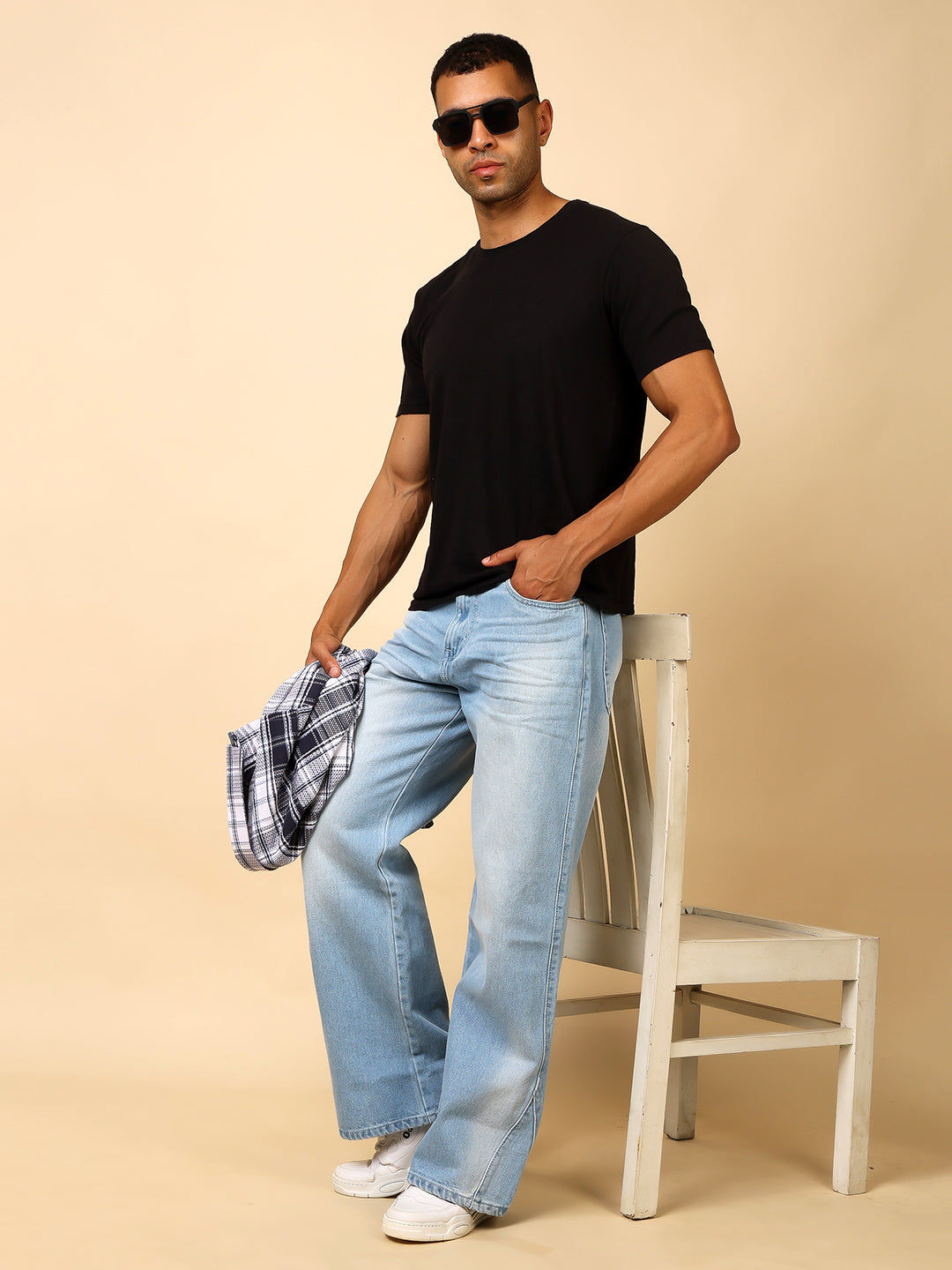 Stylox Men’s Baggy Fit Tie-Dye Washed Jeans – Street Style Denim for Trendy Look