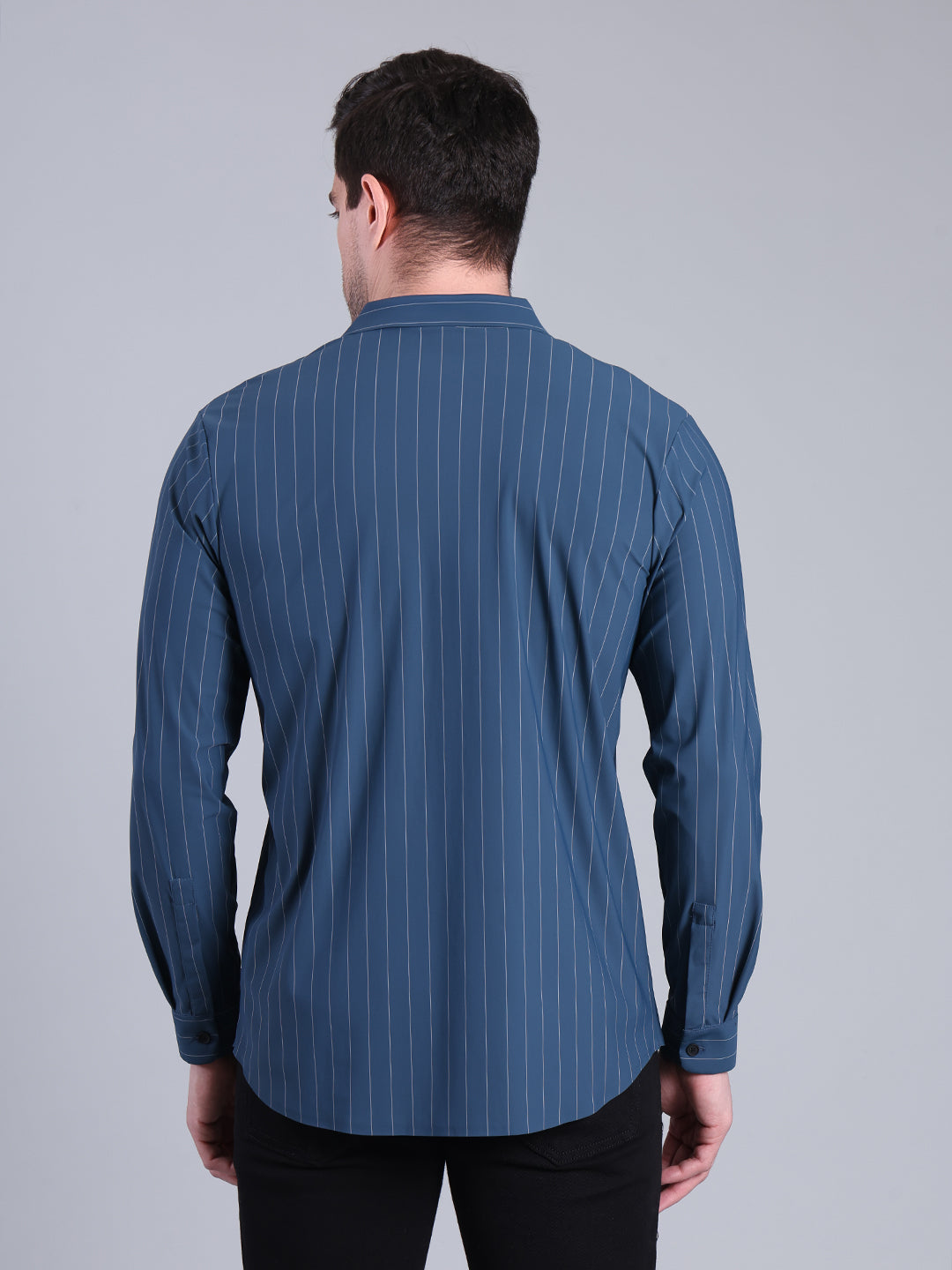 Stylox Men’s Striped Partywear Shirt | Slim Fit Full Sleeve Formal-Casual Shirt For Men