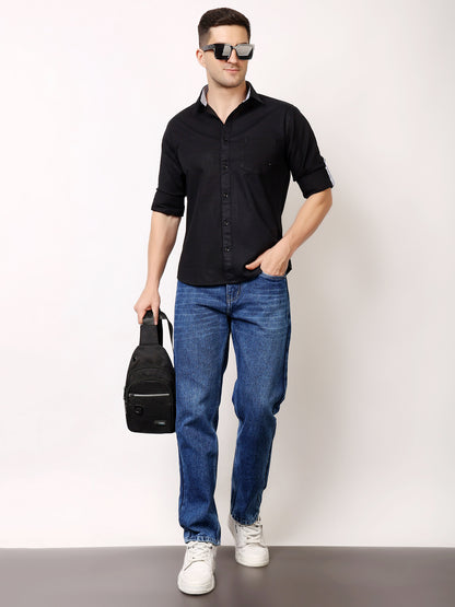 Stylox Men’s Regular Fit Oxford Full Sleeve Solid Shirt | Premium Cotton Blend Casual &amp; Formal Wear