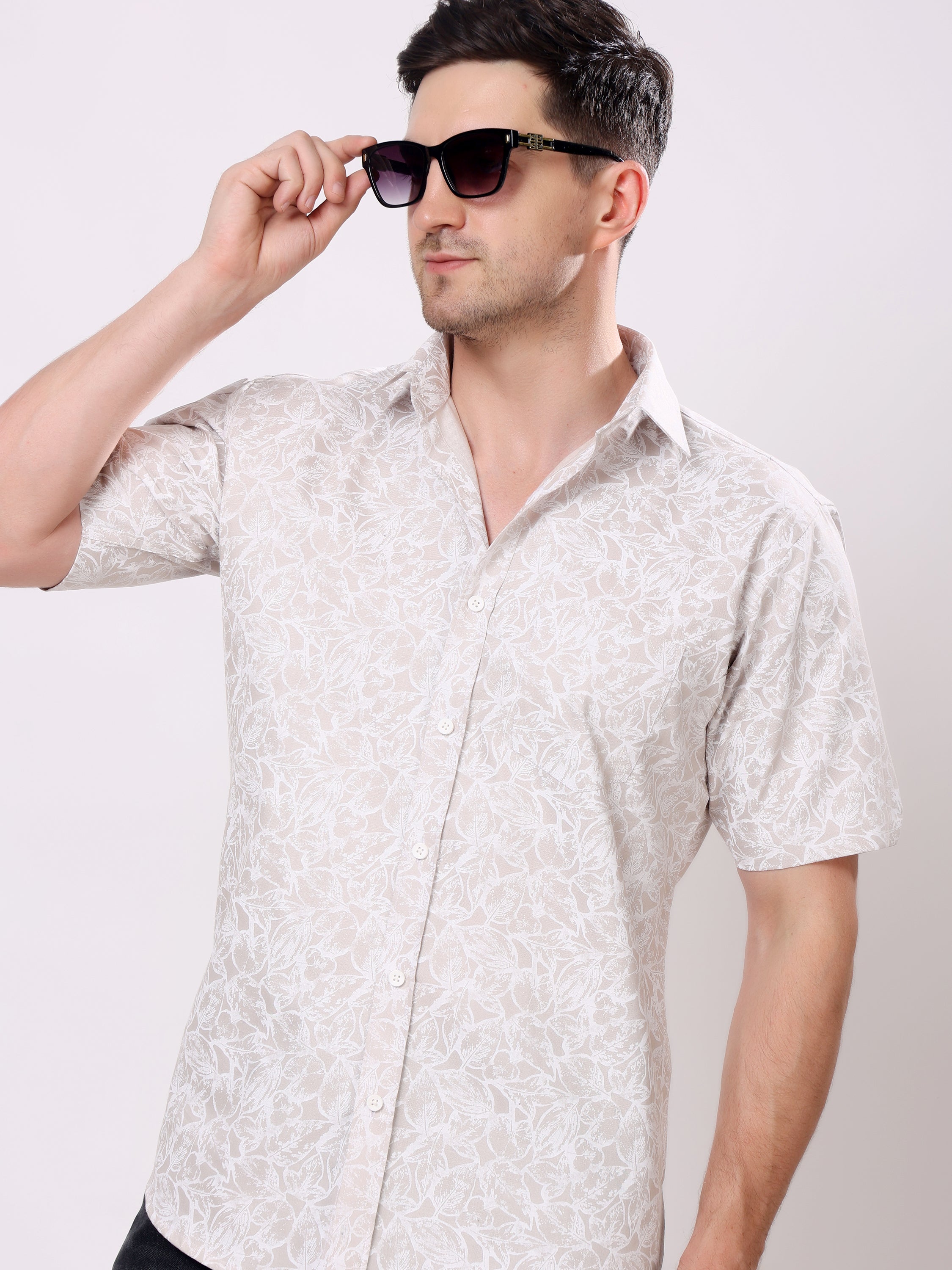 Stylox Men’s Regular Fit Half Sleeve Floral Printed Casual Summer Shirt - Stylox