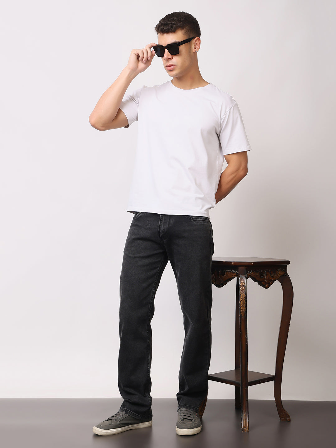 Stylox Men’s Comfort Fit Solid Jeans | Premium Stretchable Plain Denim Jeans for Men | Mid-Rise Relaxed Fit Jeans - Stylox