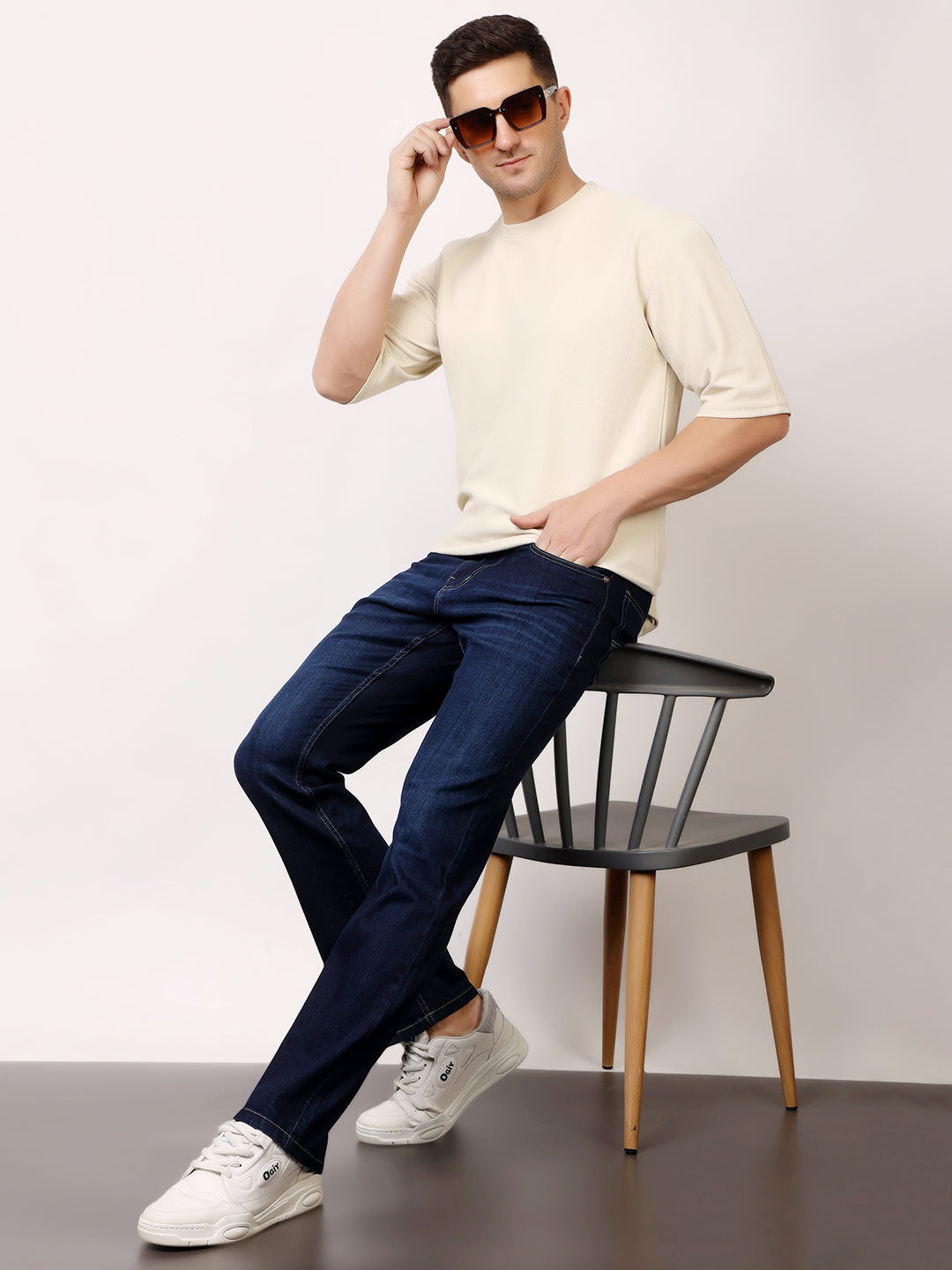 Stylox Men’s Bootcut Fit Solid Jeans | Classic Denim Mid-Rise Casual Wear for Men|J-08