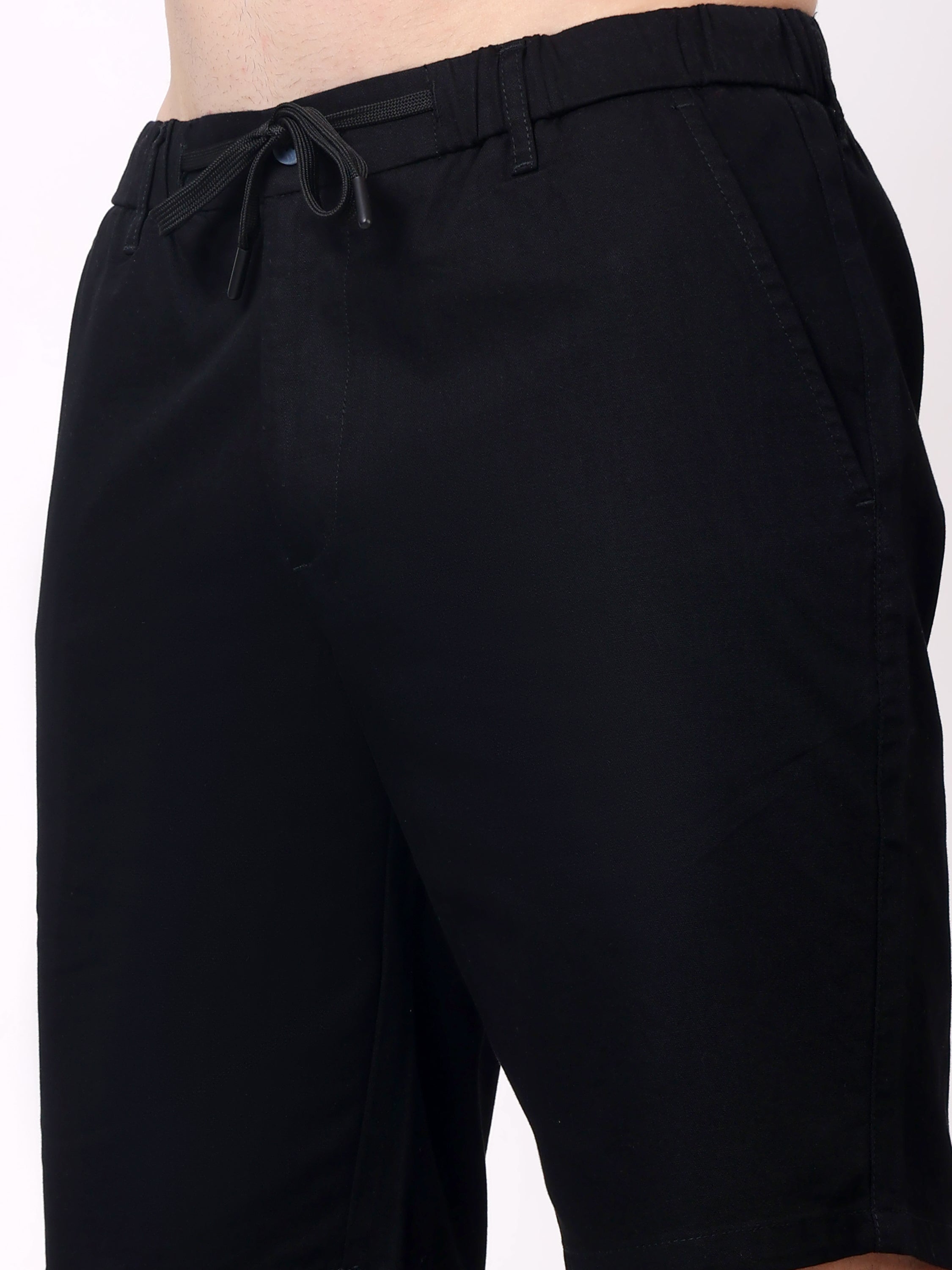 Stylox Men's Regular Fit Cotton Casual Summer Shorts with Elastic Waist & Drawstring