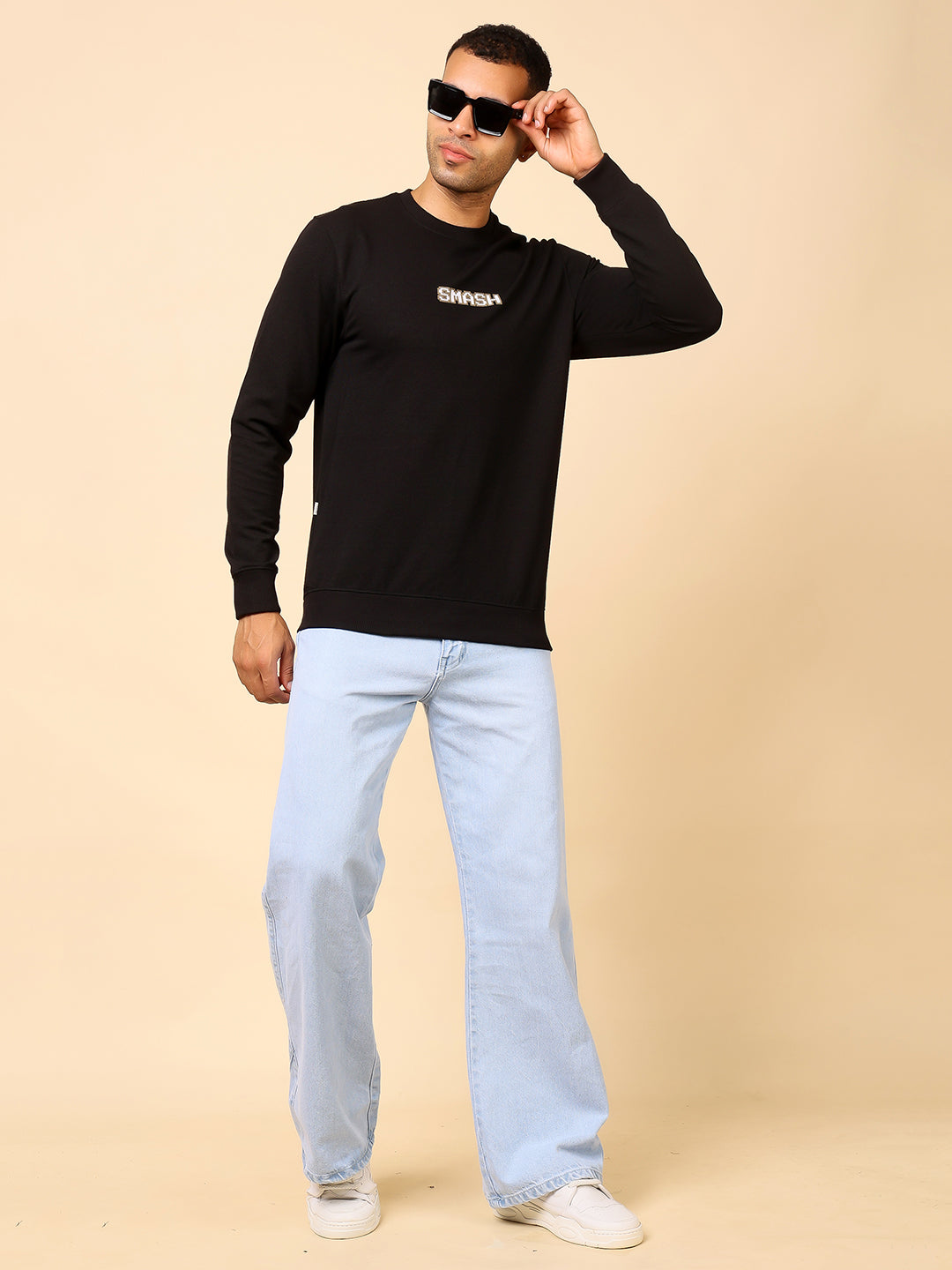 Stylox Men’s Round Neck Full Sleeve Sweatshirt with Back Graphic Print – Casual Streetwear Style