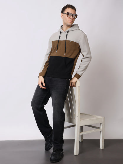 Stylox Men’s Colorblock Winter Hoodie – Warm Fleece Pullover with Kangaroo Pocket &amp; Drawstring Hood