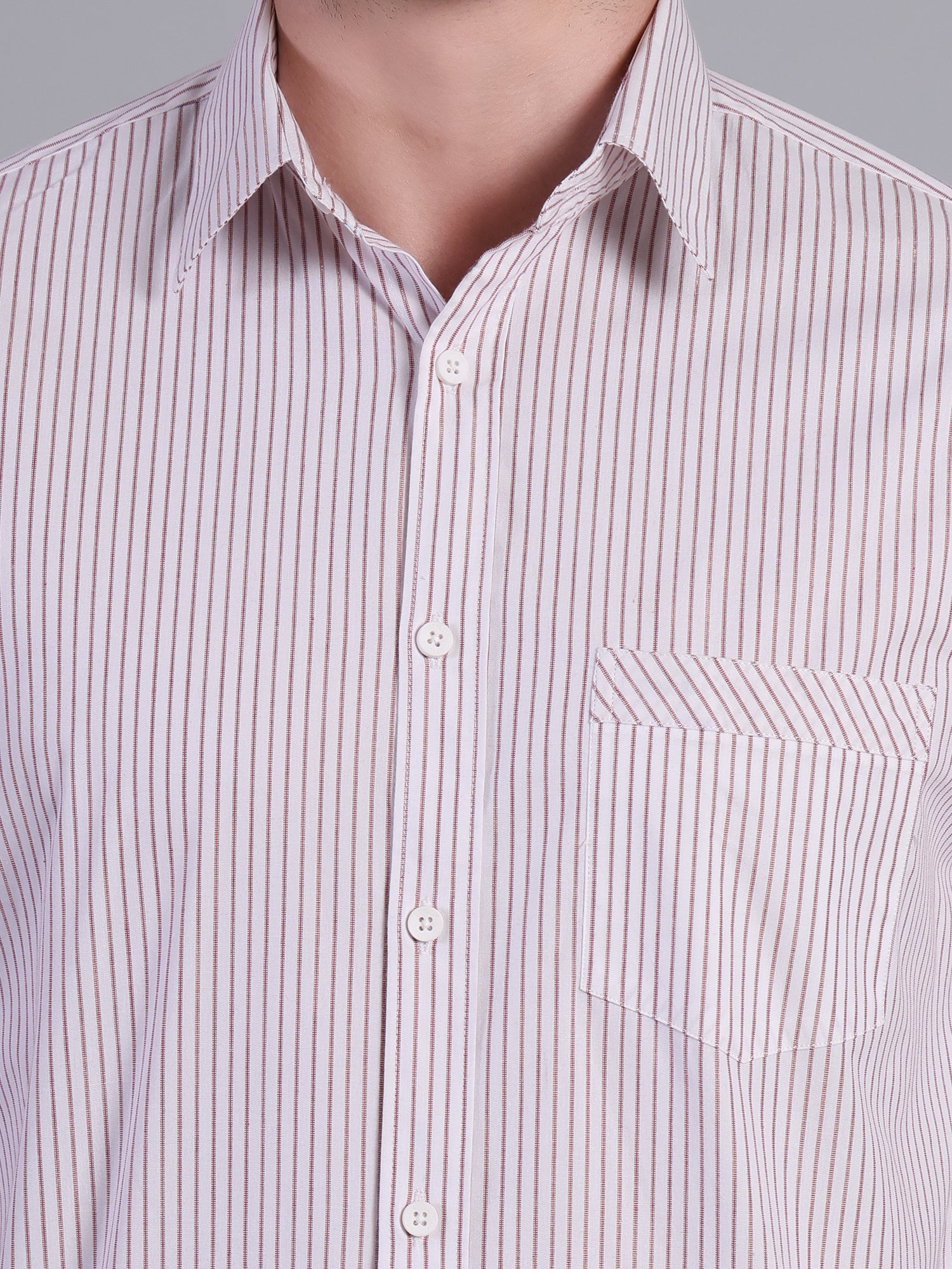 Stylox Men’s Regular Fit Vertical Striped Full Sleeve Casual Shirt-Red - Stylox