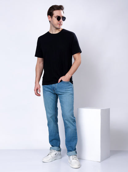 Stylox Men’s Slim Fit Stretchable Mid Light Blue Denim Jeans - Stylox