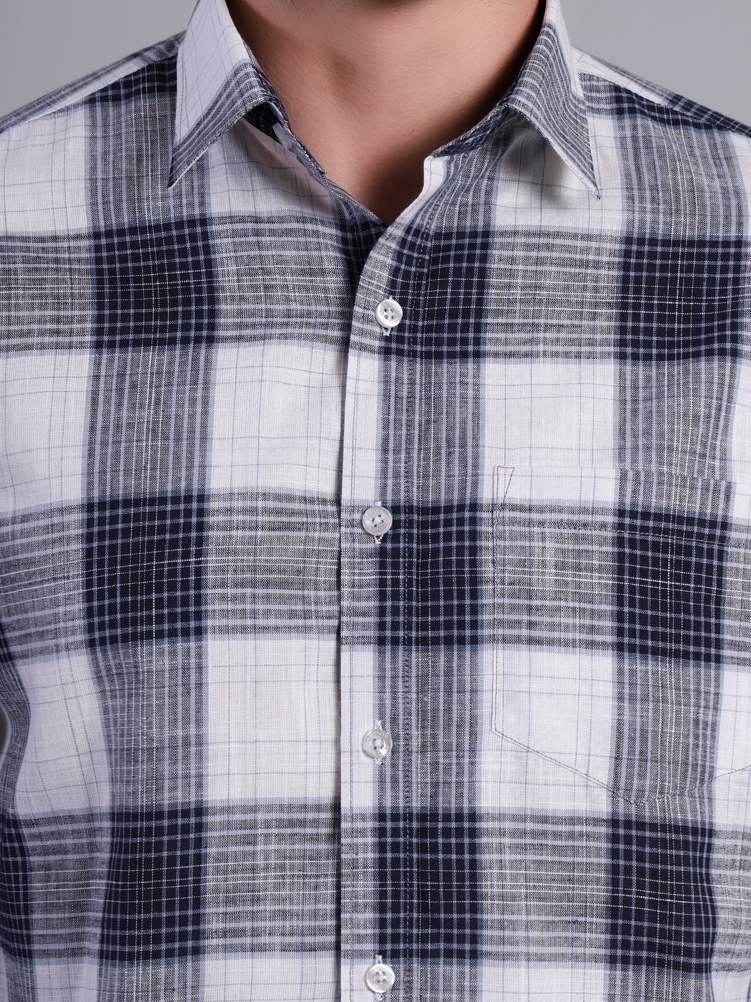 Stylox Men’s Regular Fit Checked Full Sleeve Casual Shirt-Blue - Stylox