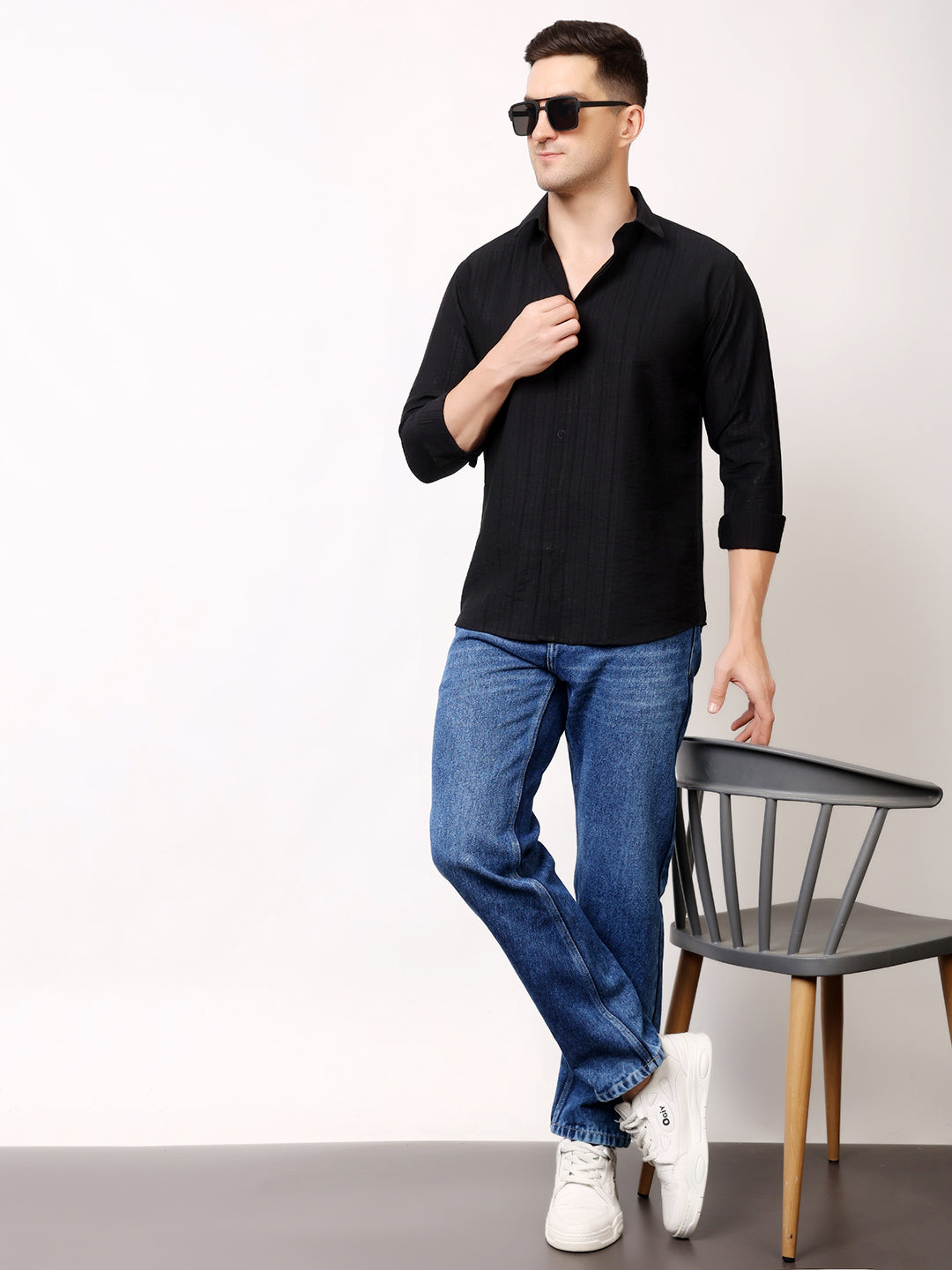 Stylox Men's Regular Fit Solid Full Sleeve Casual Shirt – Soft Cotton Blend, Comfortable & Stylish Everyday Wear - Stylox