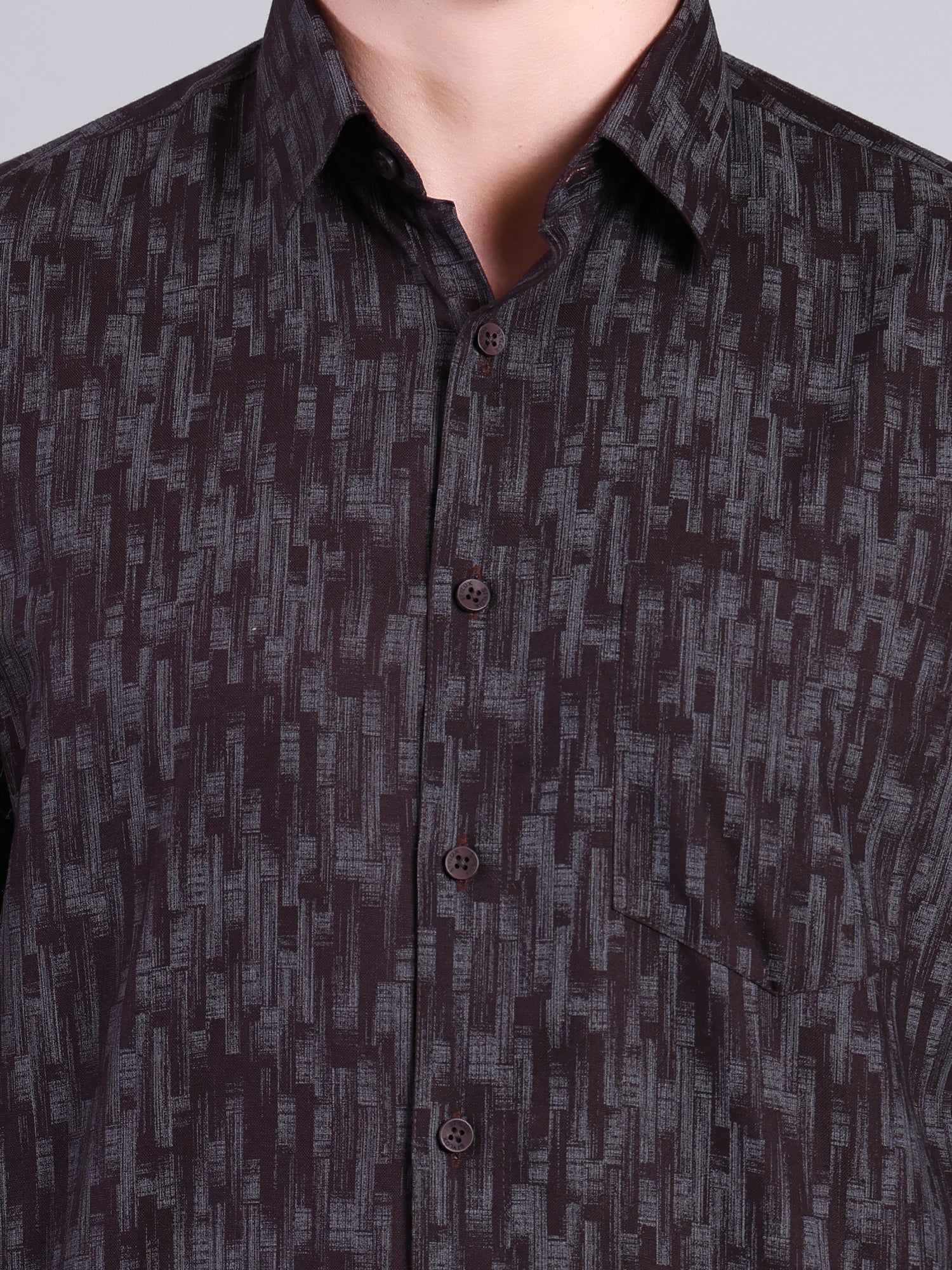 Stylox Men’s Regular Fit Textured Printed Full Sleeve Casual Shirt - Stylox