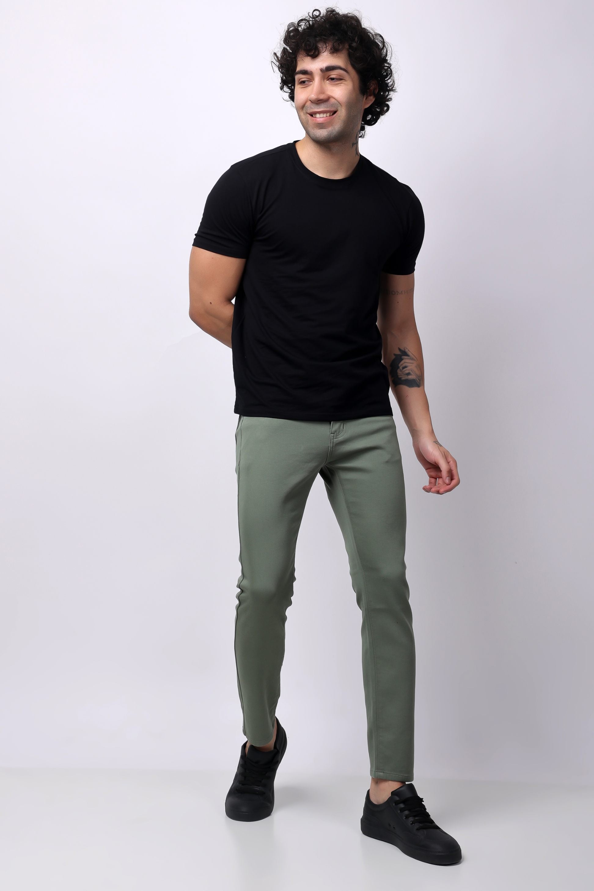 Stylox Men Slim Fit Jeans - Greenish Grey - 5510-10797 - Stylox