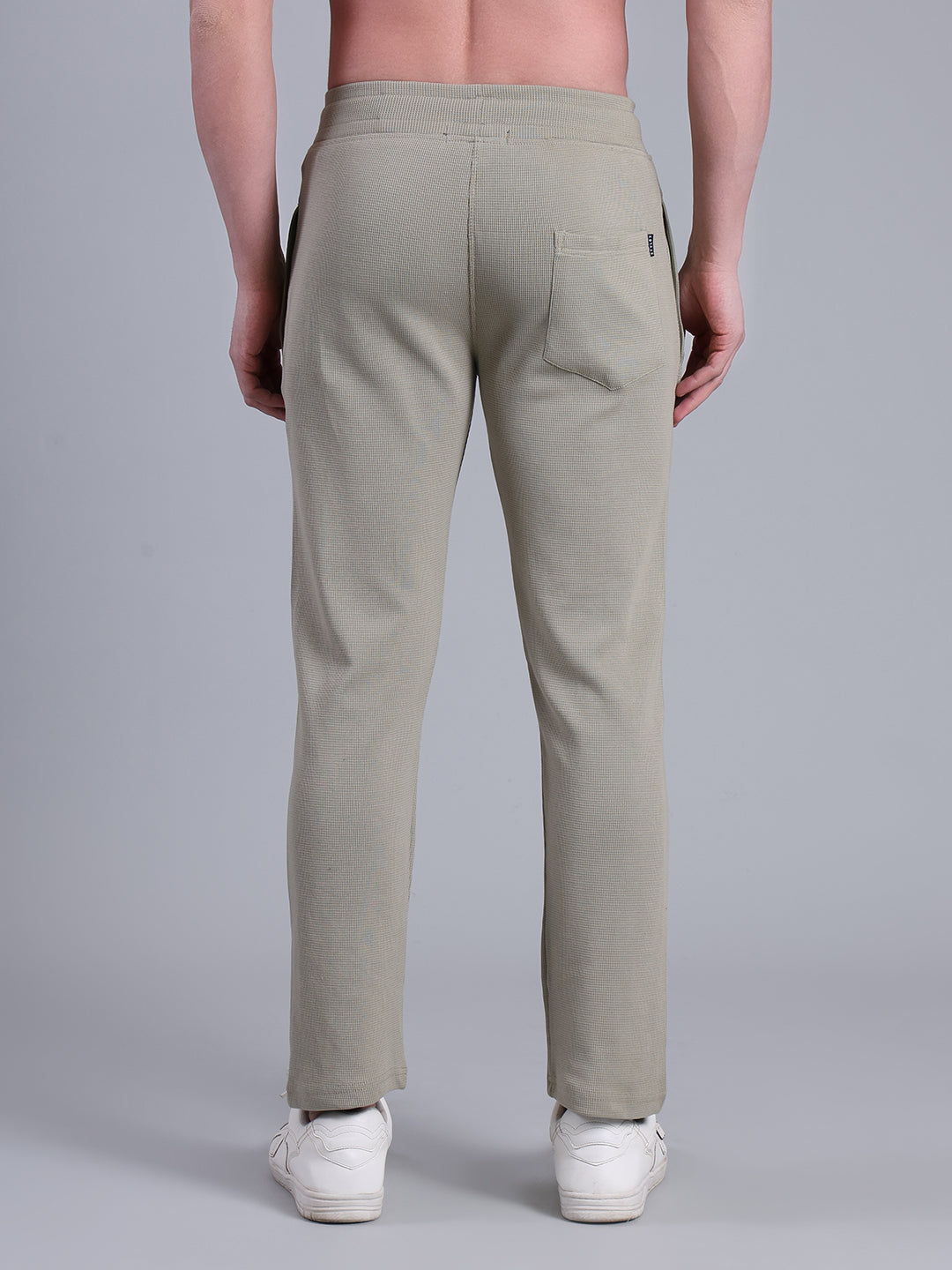 Stylox Men’s Textured Regular Fit Trackpants | Cotton Blend Stretch Joggers with Elastic Waist & Drawstring