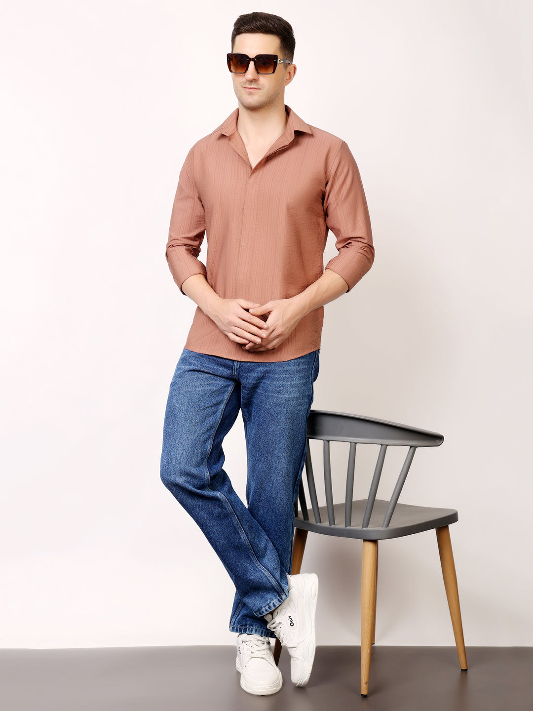 Stylox Men's Regular Fit Solid Full Sleeve Casual Shirt – Soft Cotton Blend, Comfortable & Stylish Everyday Wear - Stylox