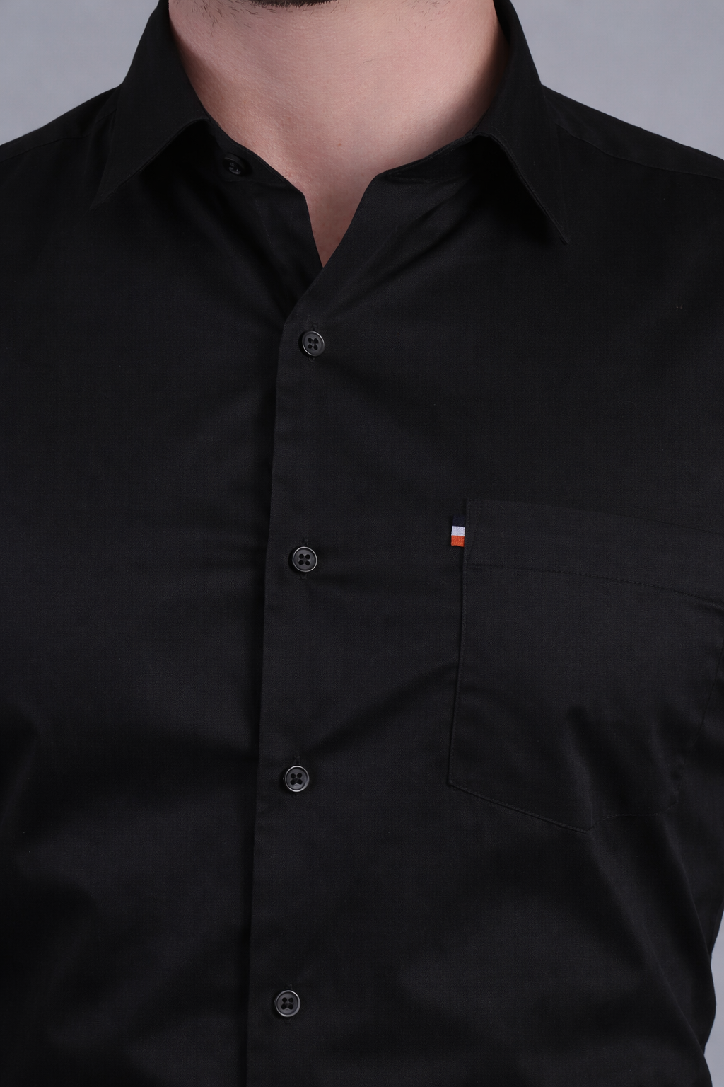 Stylox Men's Regular Fit Full Sleeve Solid Casual Shirt (Black)