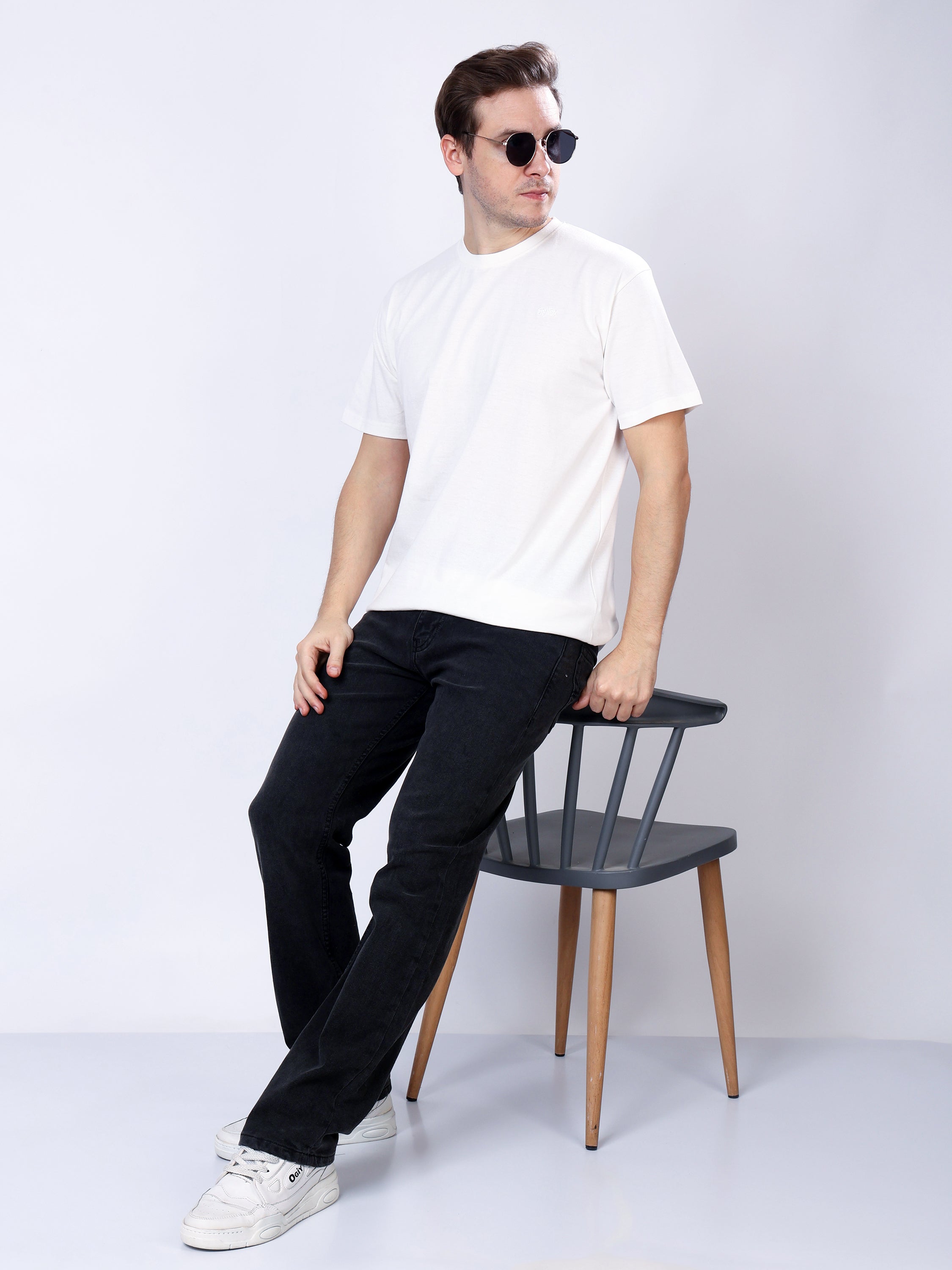Stylox Men’s Solid Round Neck T-Shirt | Classic Cotton Casual Crew Neck Tee - Stylox