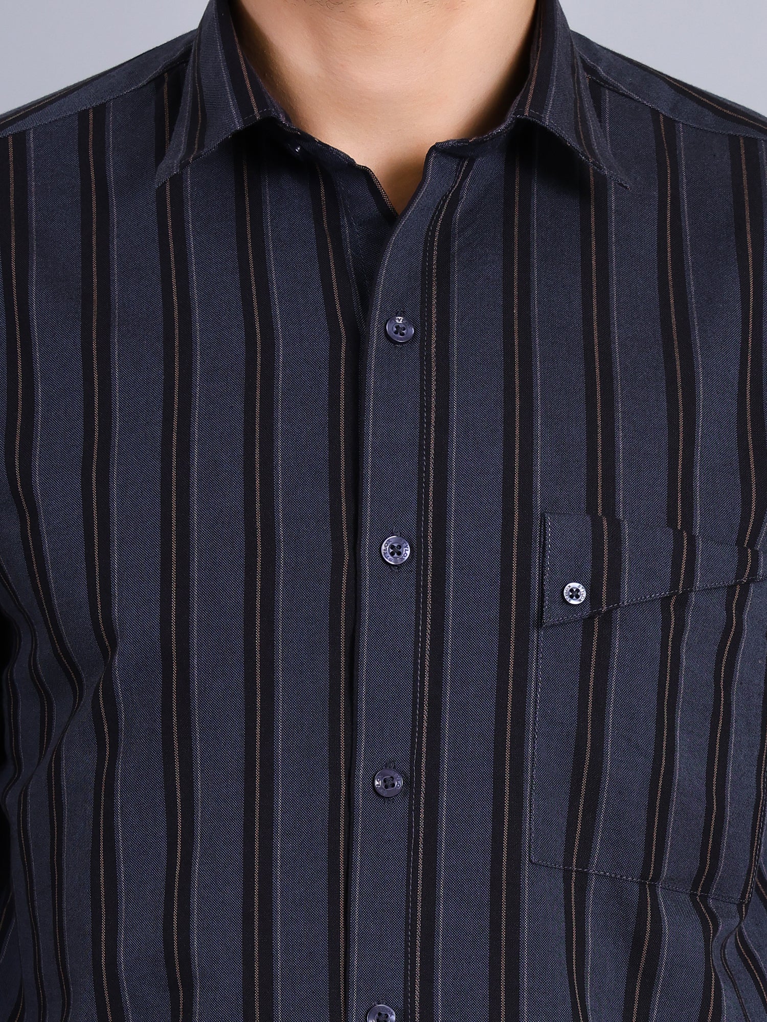 Stylox Men’s Regular Fit Full Sleeve Stripes Casual Shirt for Everyday & Office Wear
