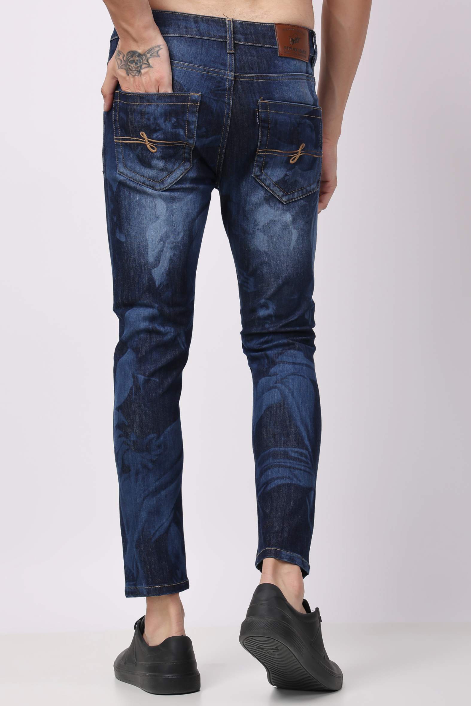 Stylox Men Ankle Fit Denim Jeans - Mid-rise with tapered ankle | Blue |   - 5240-10709 - Stylox