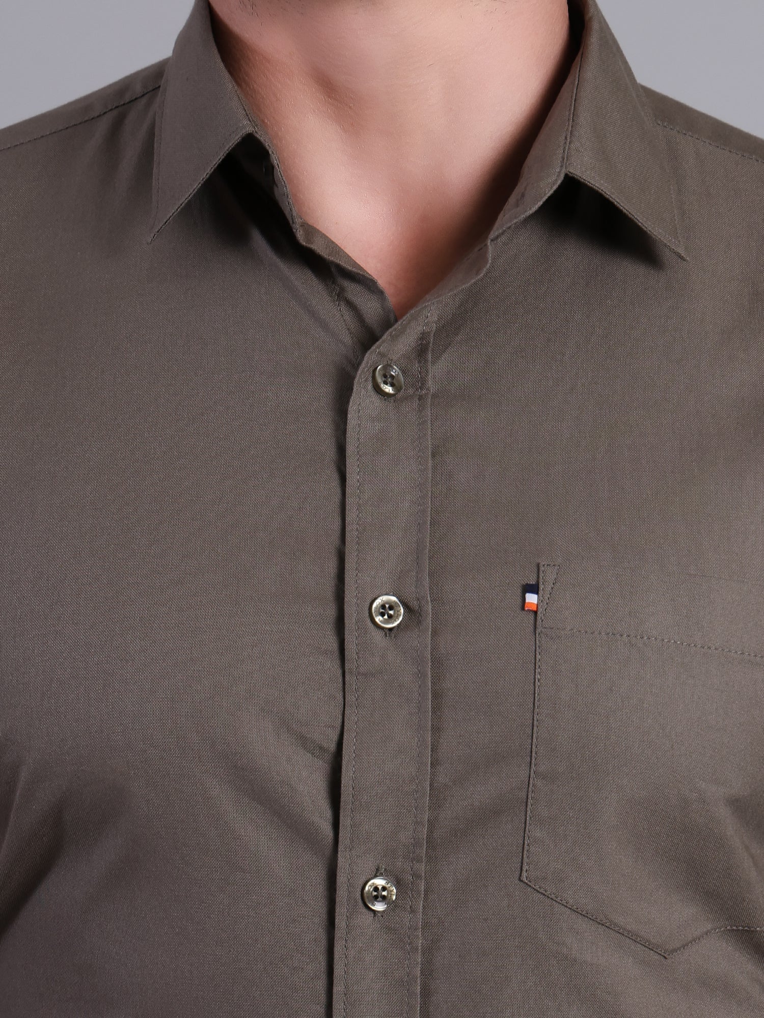 Stylox Men’s Regular Fit Solid Oxford Casual Shirt-Olive - Stylox