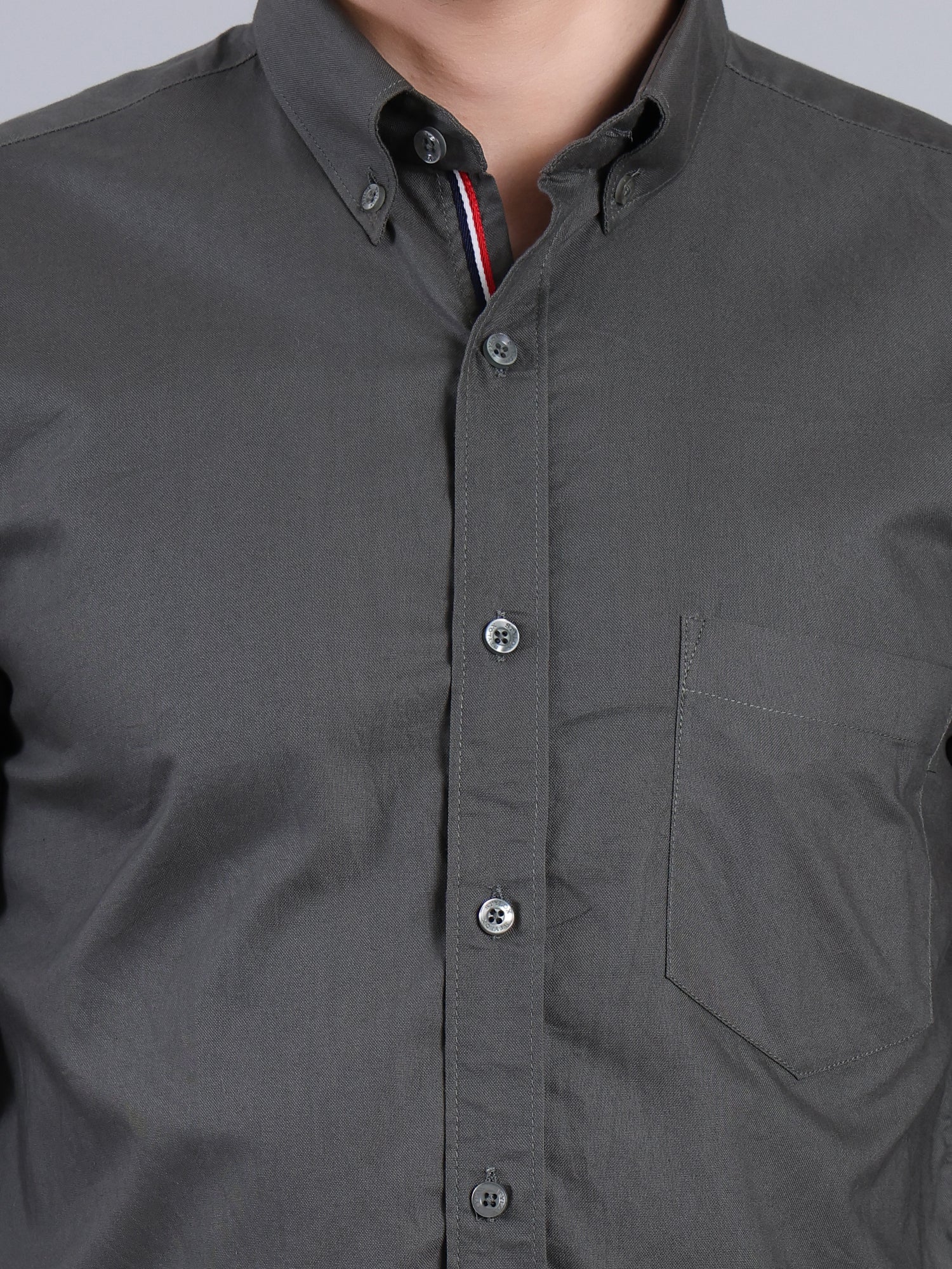 Stylox Men’s Regular Fit Full Sleeve Solid Casual Shirt for Everyday & Office Wear (Grey) - Stylox