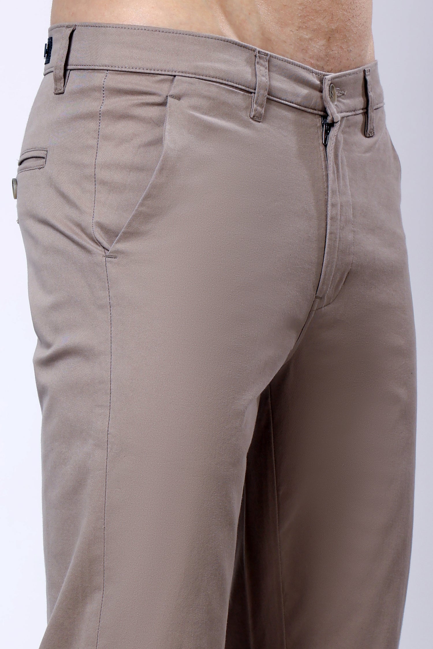 Stylox Men’s Straight Fit Casual Trousers with Comfort-Sand - Stylox