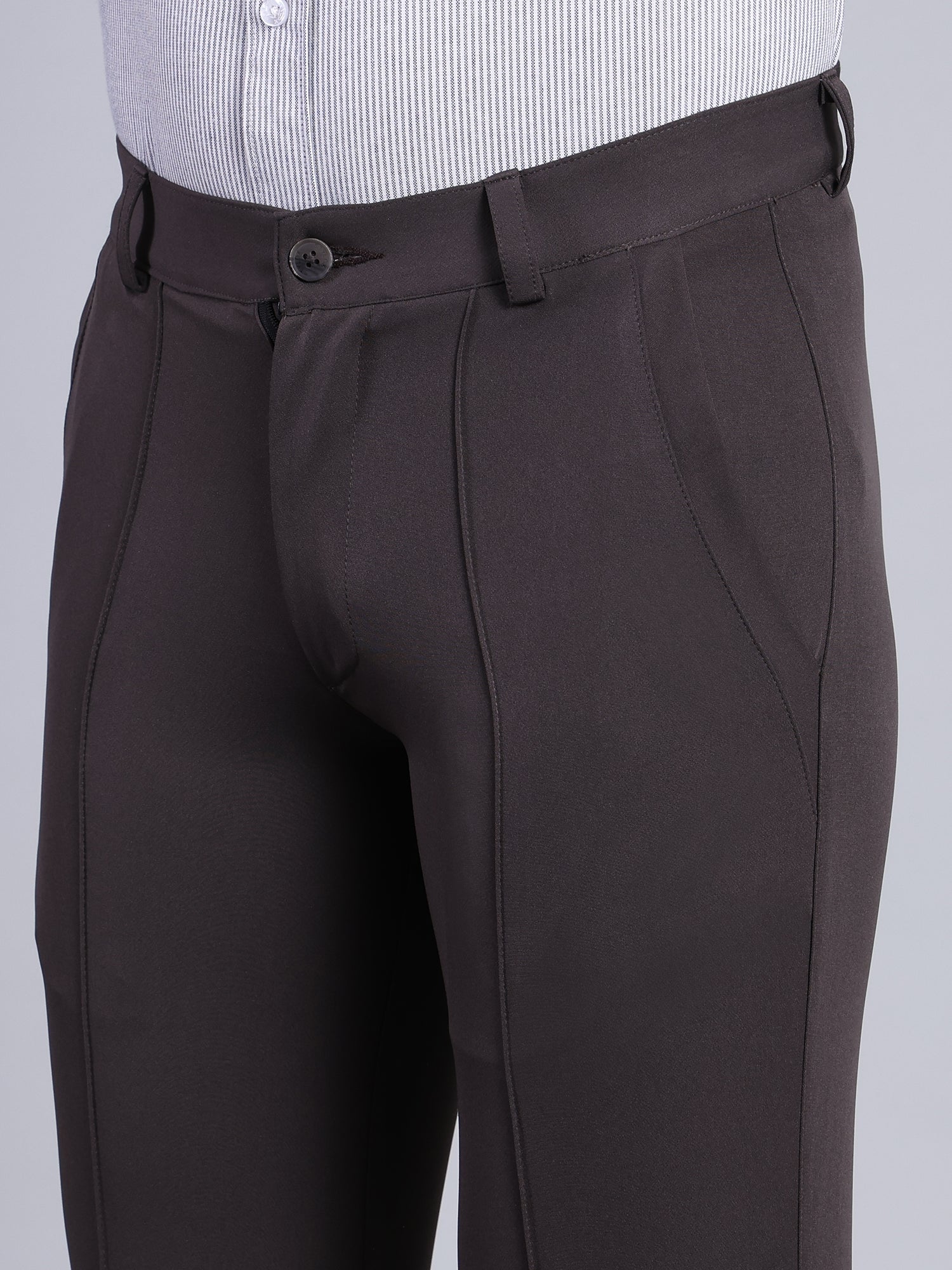 Stylox Men’s Comfort Fit Korean Trousers – Premium Office Wear Pants-Dark Grey - Stylox