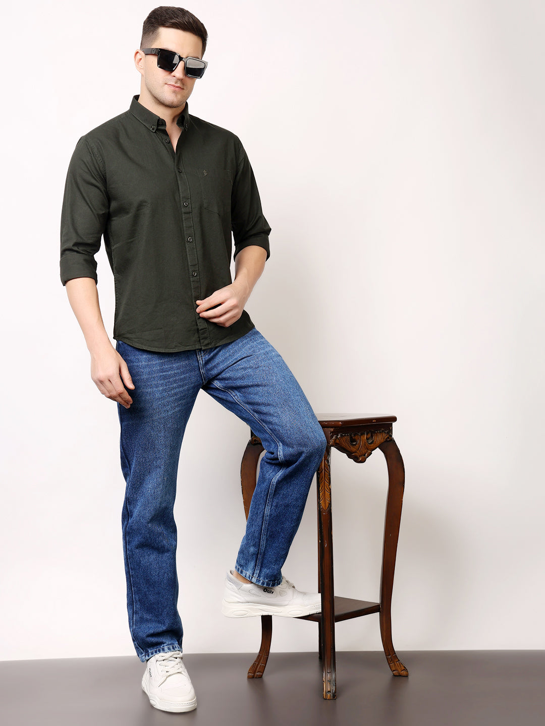 Stylox Men’s Premium Oxford Full Sleeve Solid Shirt | Casual & Formal Wear | Soft Cotton Blend