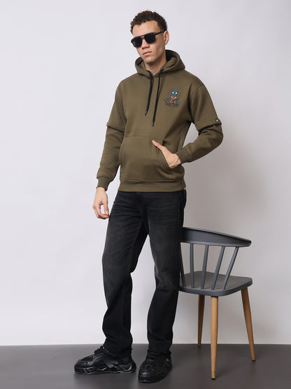 Stylox Men’s Graphic Winter Hoodie – Floyd Printed Pullover with Kangaroo Pocket &amp; Warm Fleece Fabric