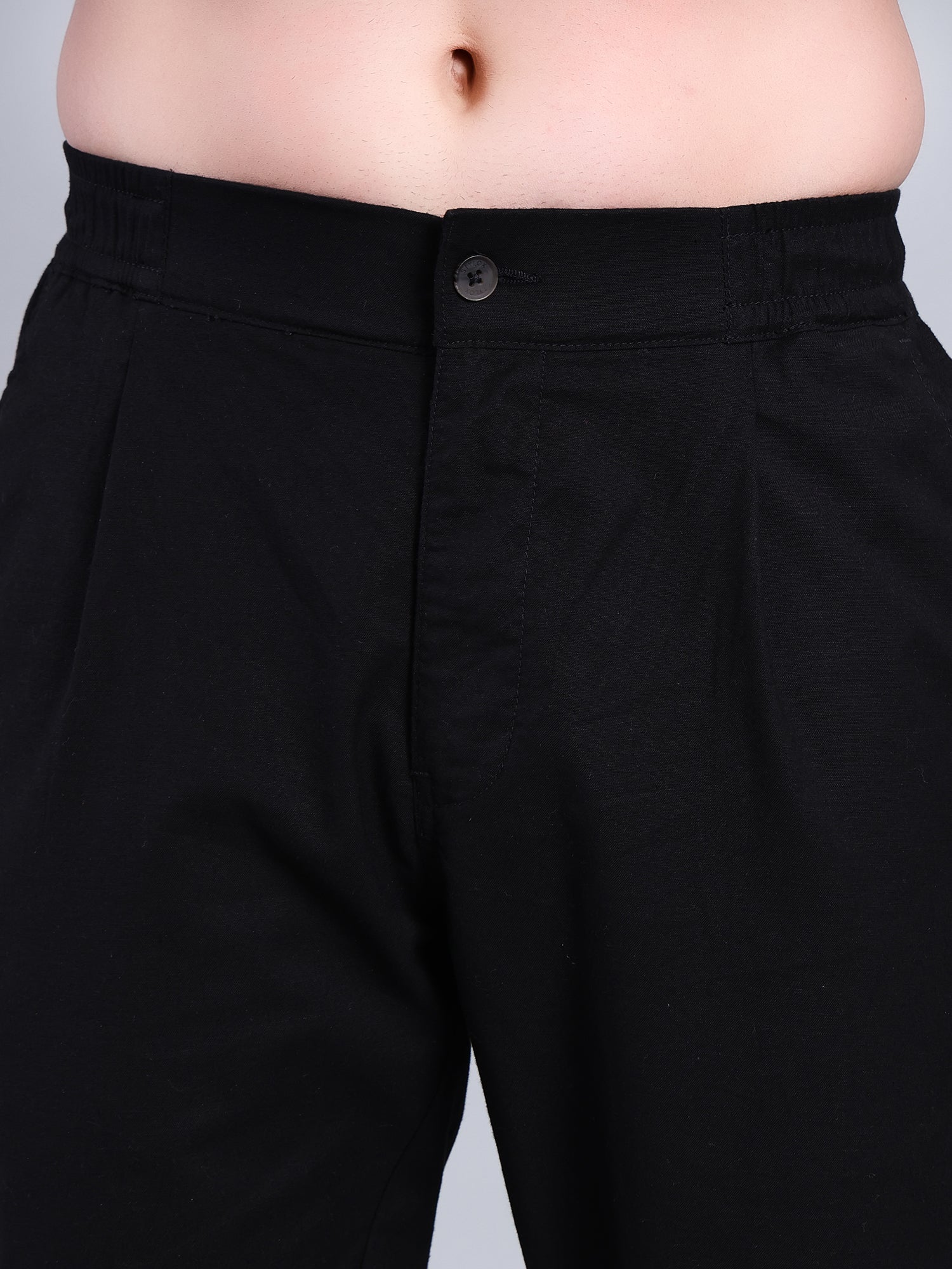 Stylox Men’s Cotton Linen Blend Trousers | Regular Fit Pleated Pants