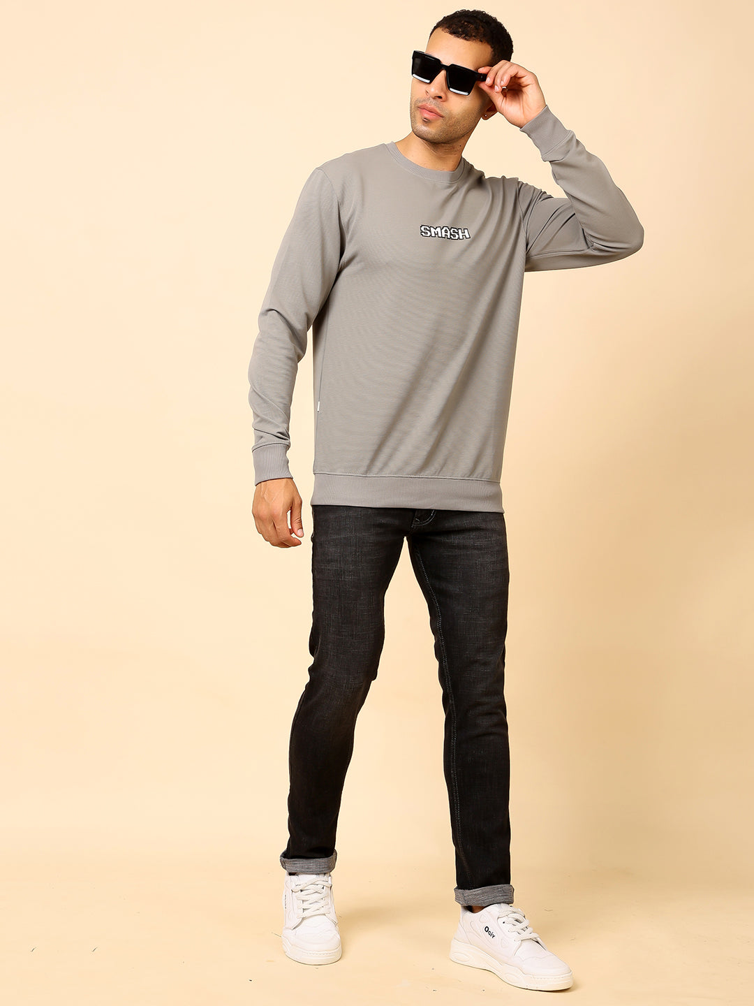 Stylox Men’s Round Neck Full Sleeve Sweatshirt with Back Graphic Print – Casual Streetwear Style - Stylox