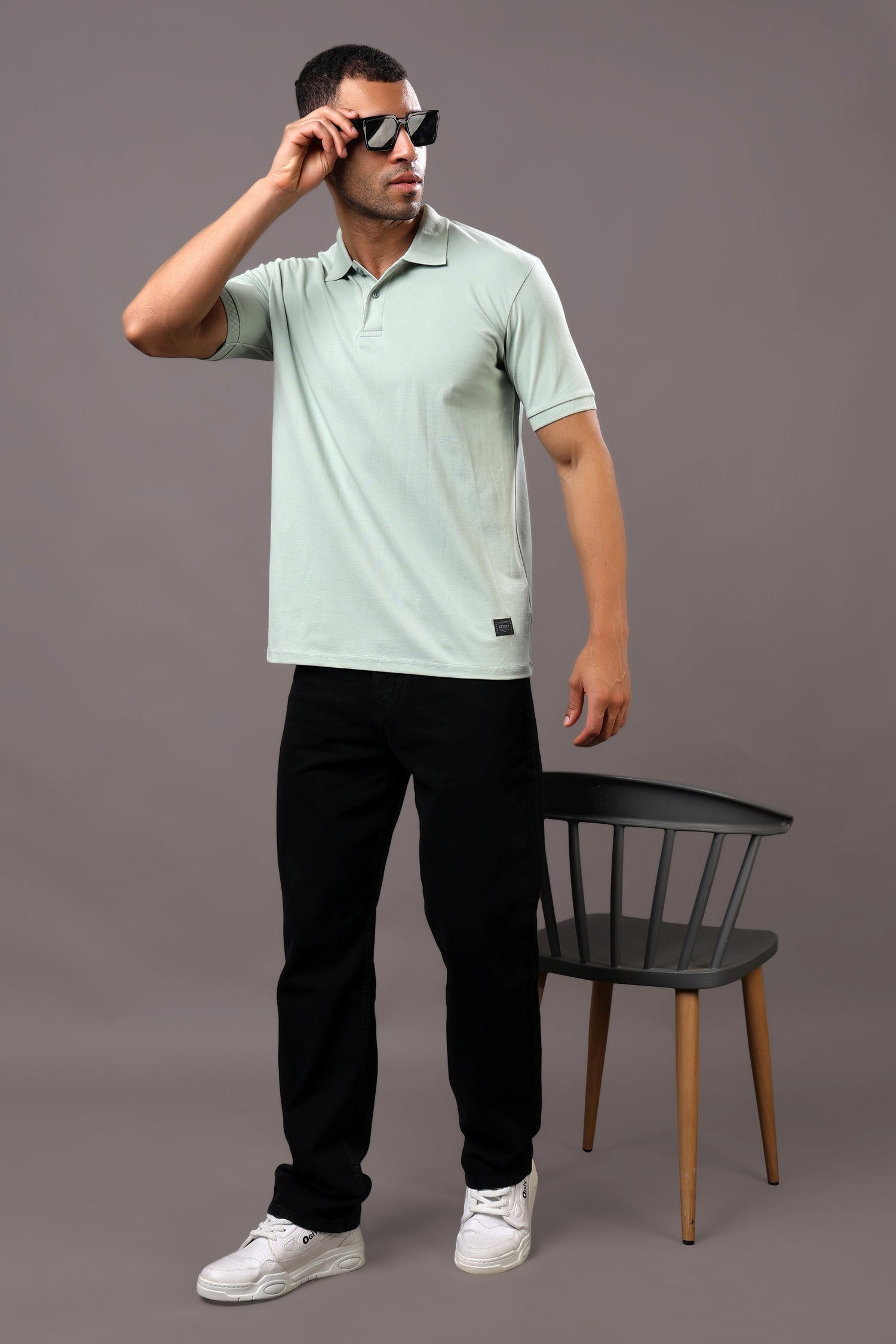 Stylox Men’s Polo Collar Solid T-Shirt - Soft, Breathable &amp; Everyday Wear