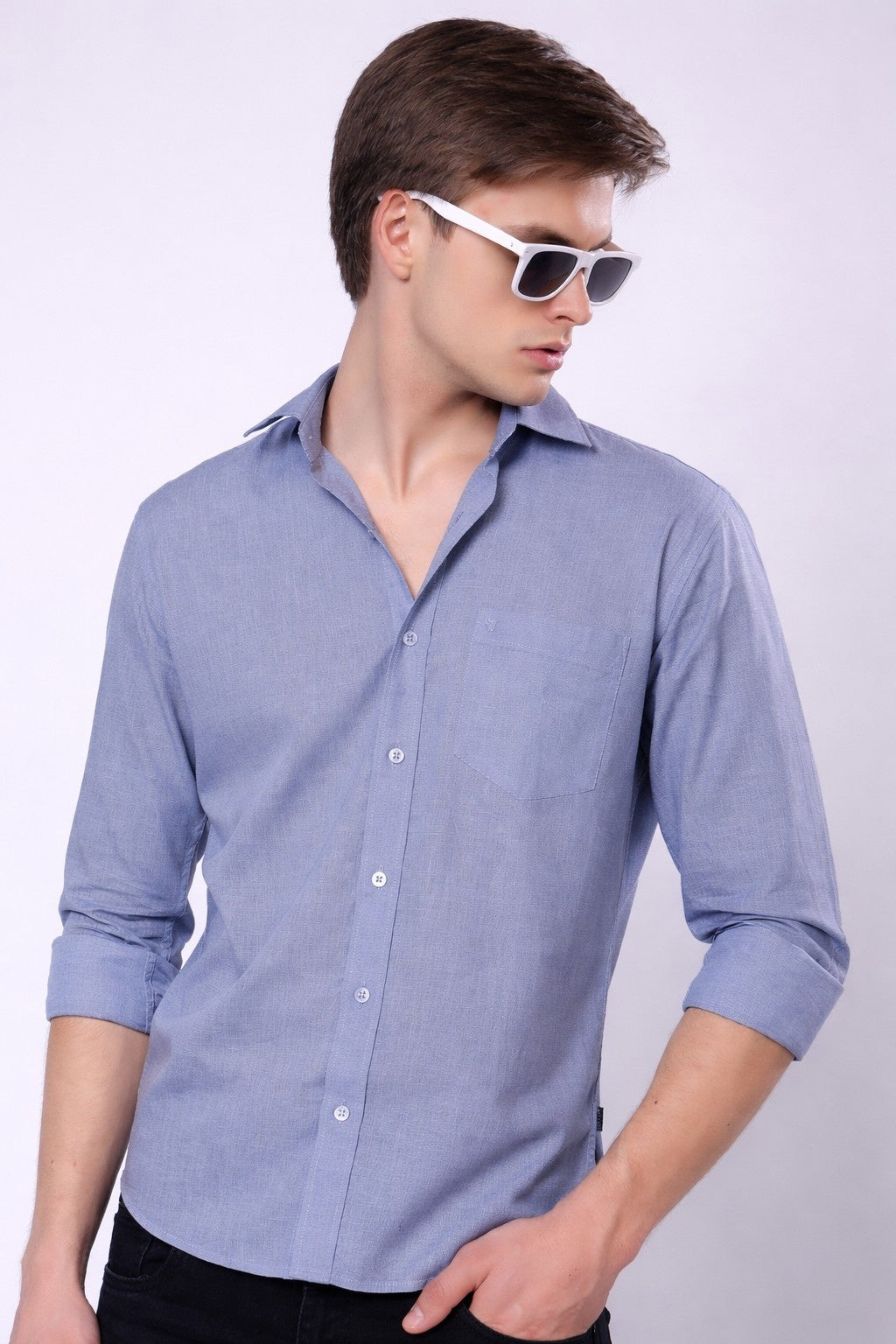 Stylox Men’s Regular Fit Full Sleeve Solid Casual Shirt - Stylox