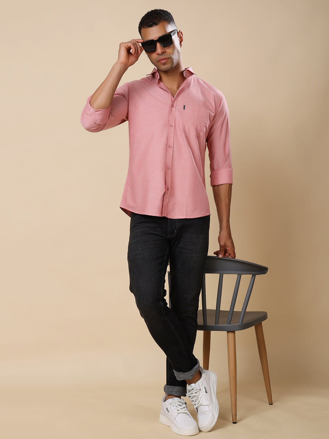 Stylox Men’s Regular Fit Oxford Full Sleeve Solid Shirt – Classic Elegance with Modern Comfort