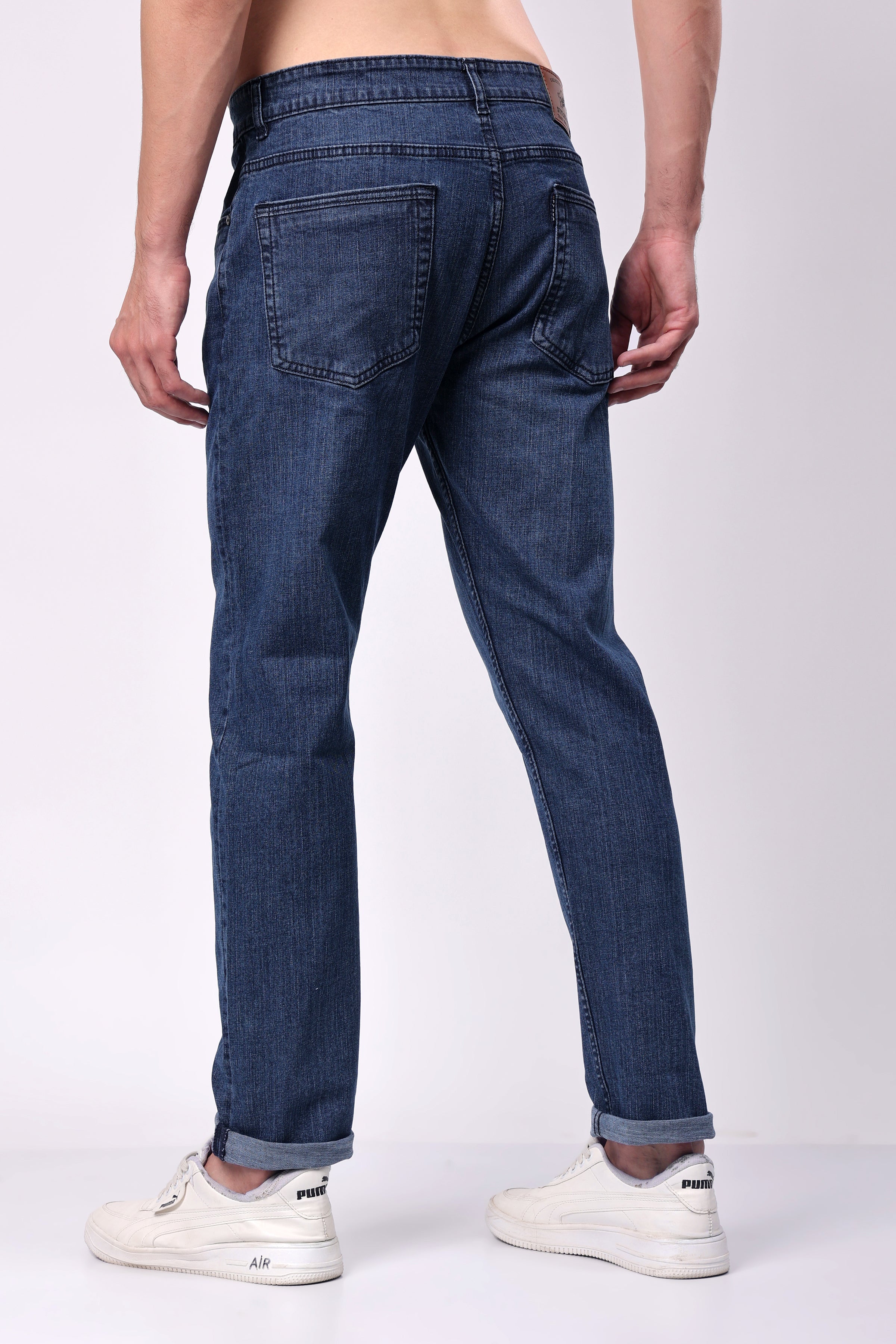 Stylox Men Slim Fit Denim Jeans - Mid Dark Blue, - 5110-11170 - Stylox